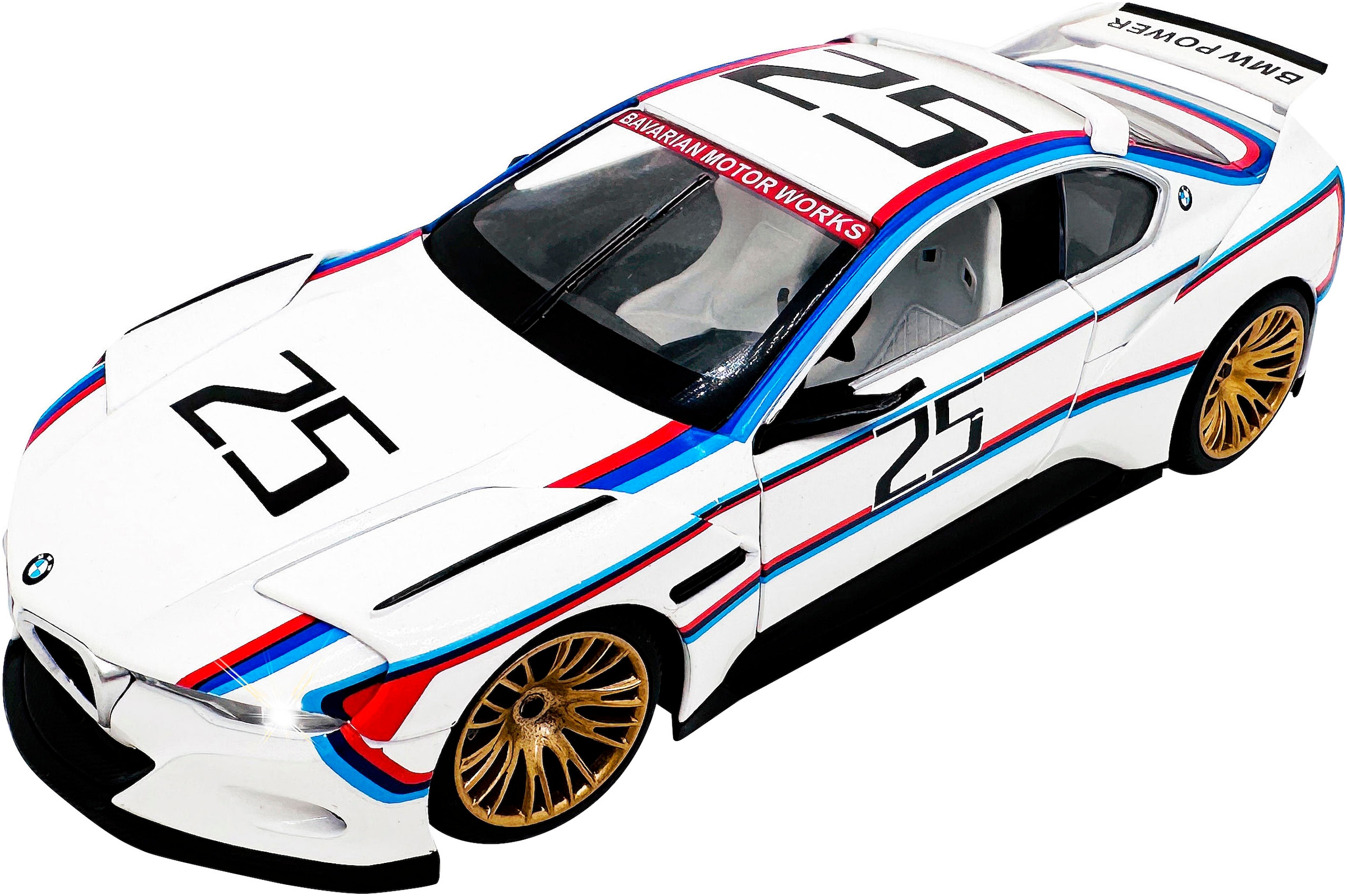 Jamara Spielzeug-Auto »Diecast, BMW 3.0 CSL Hommage R weiß«, LED Licht; Maßstab 1:24