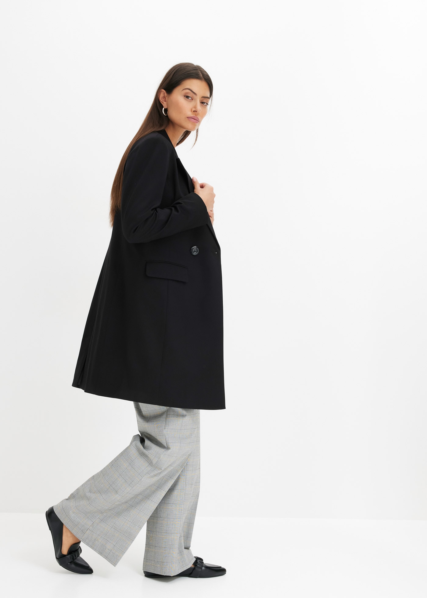 bonprix Wintermantel aus Polyester mit Viskose und Elasthan, mit Polyesterfutter