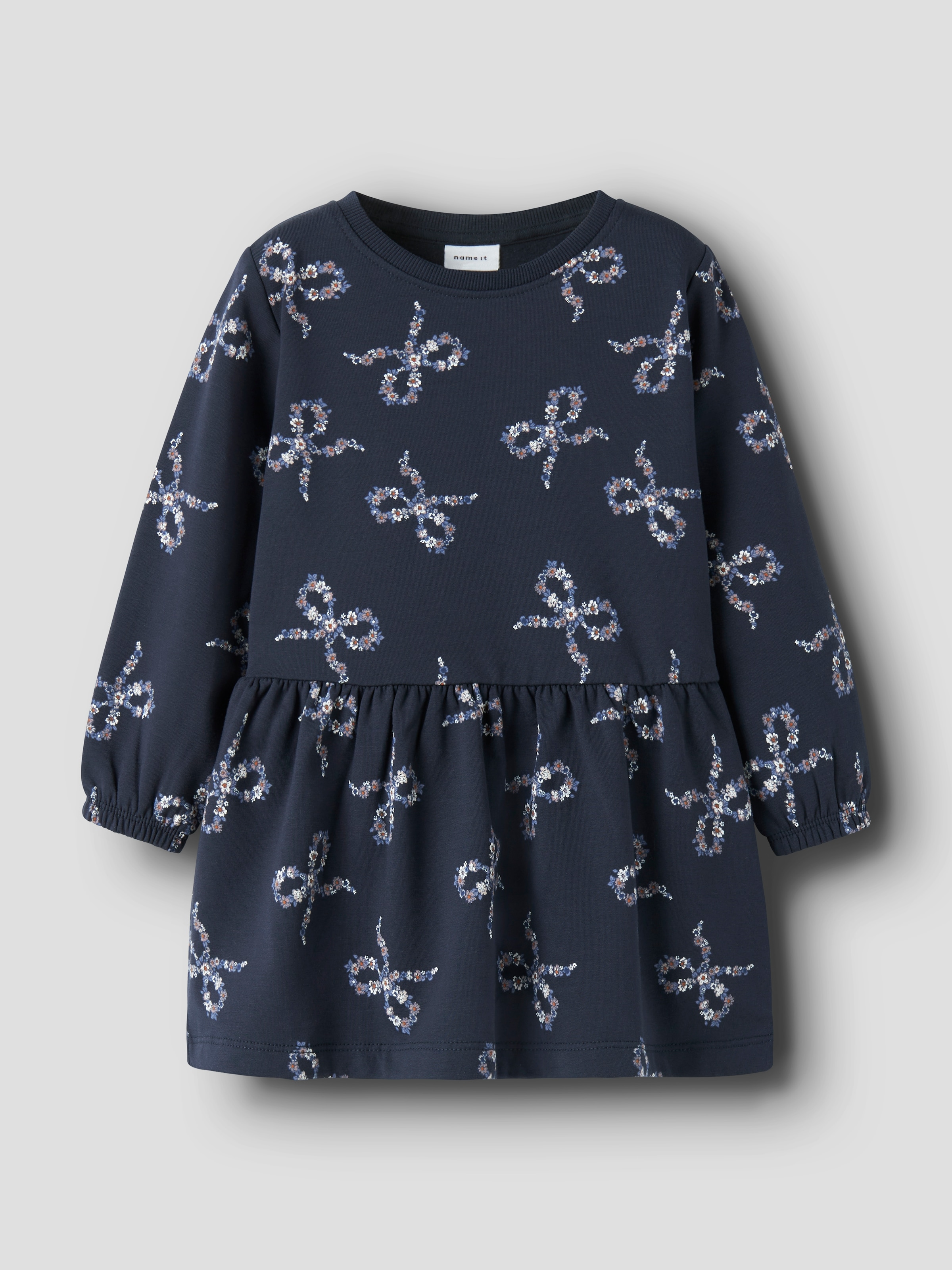 Name It Mädchen Minikleid »NMFOLUKRIA LS SWEAT DRESS BRU« in blau, Größe 104