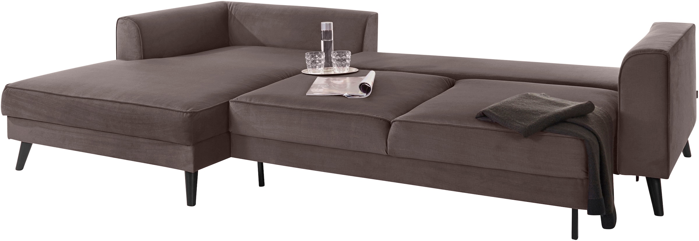 INOSIGN Ecksofa »Lumber Jack, elegant und bequem, Breite 280, hoher Fuß, L-Form«, in moderner Optik