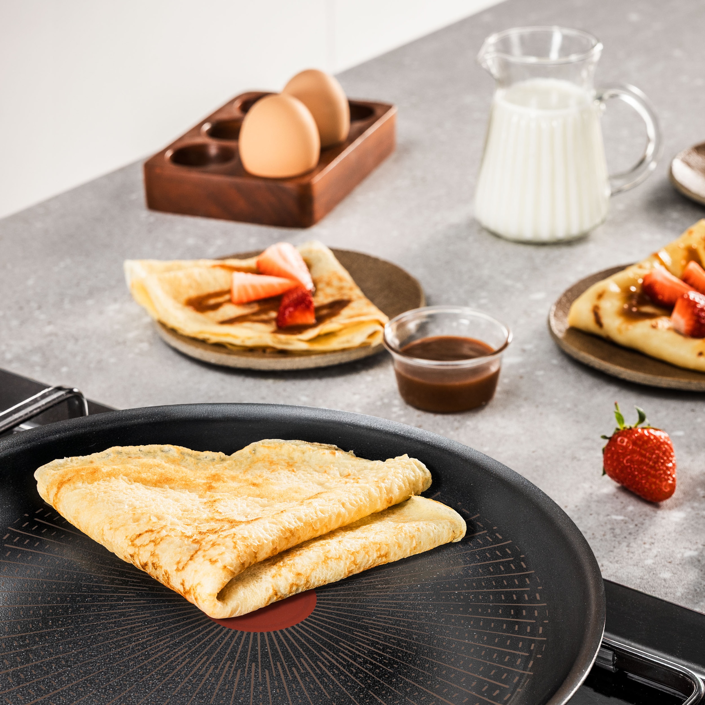 Tefal Crêpepfanne »Experience« Aluminium 1x Crêpepfanne 25 cm, 1 tlg. FusionCore Antihaftversiegelung, Induktion, Temperaturanzeiger