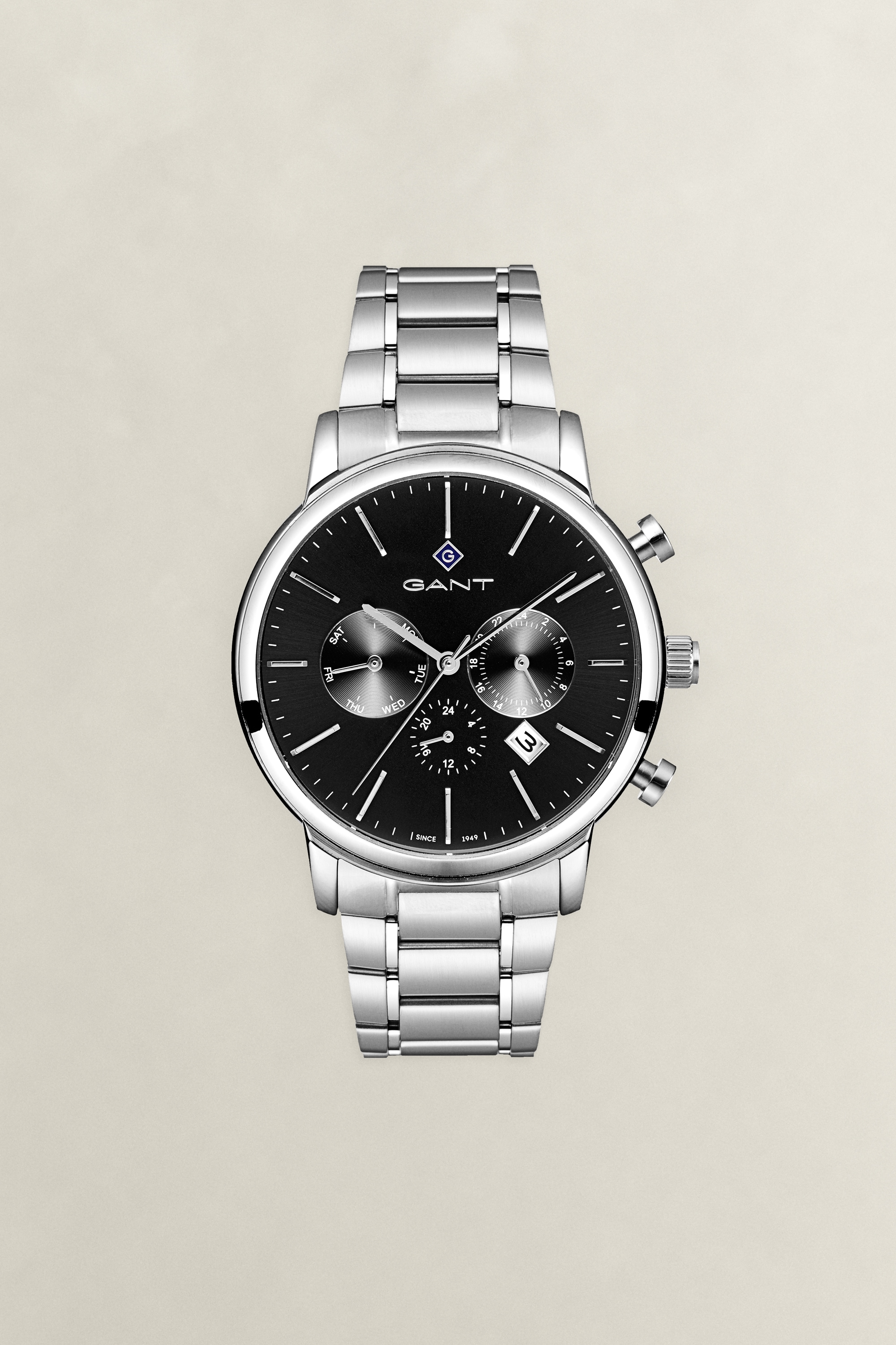 Gant Quarzuhr »Cleveland« Armbanduhr, Herrenuhr, Edelstahlarmband, analog, Tag, Wochentag