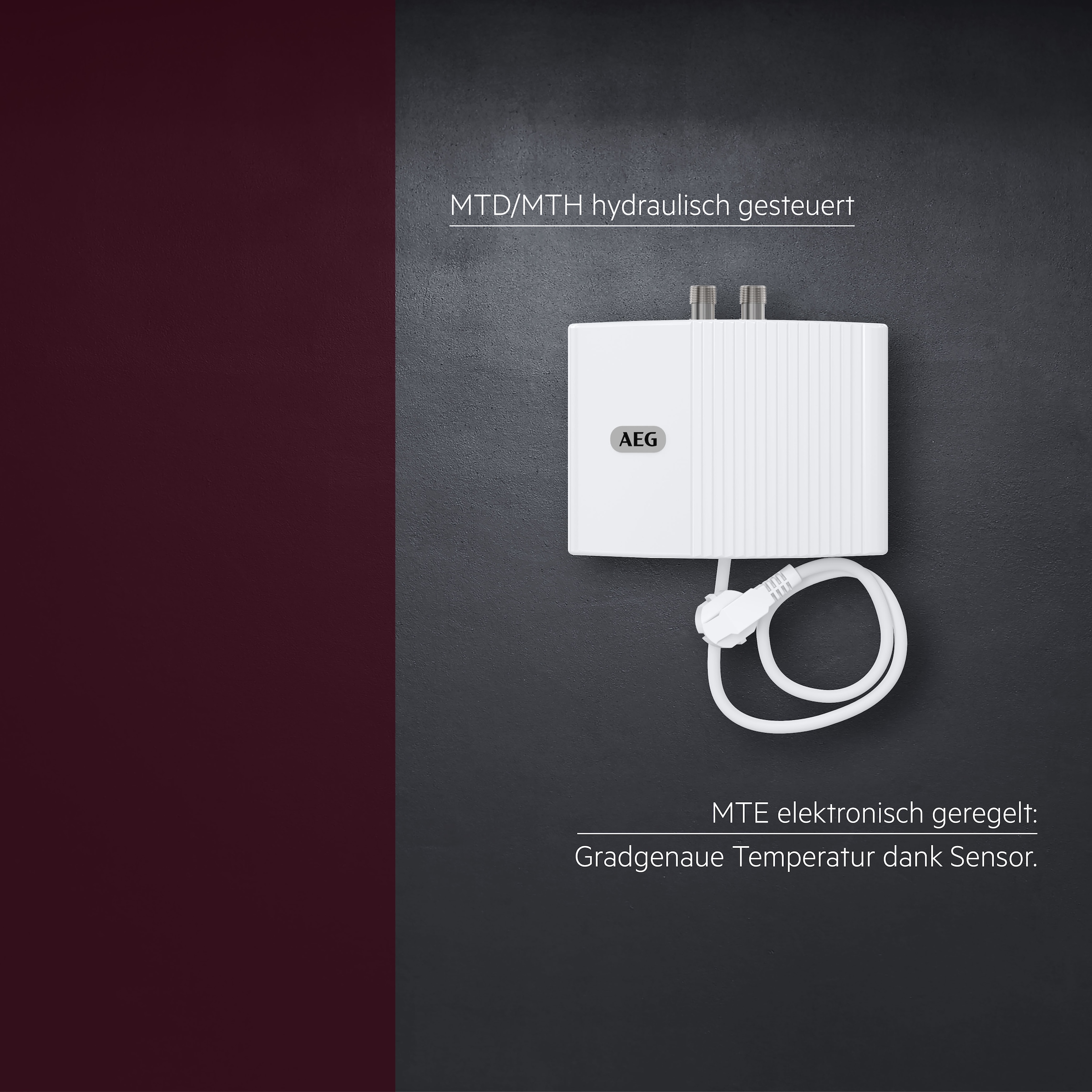 AEG Haustechnik Klein-Durchlauferhitzer »MTD 350 f. Handwaschbecken, 3,5 kW, m. Stecker« 230V, hydraulisch, drucklos