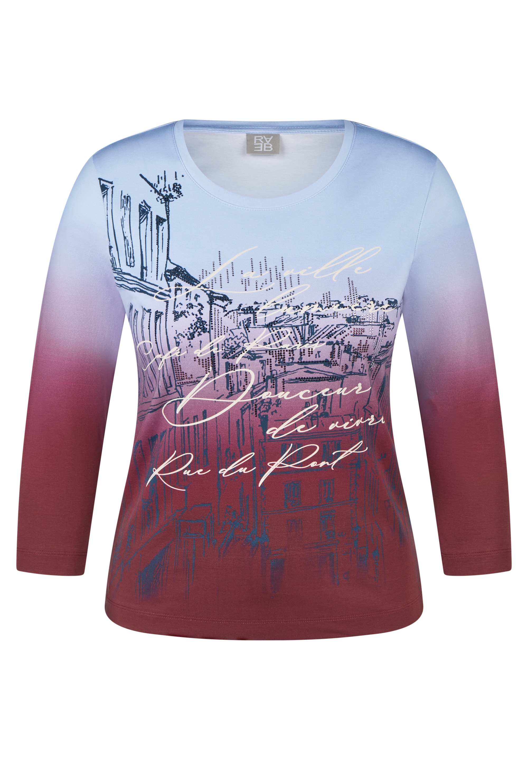 Rabe 3/4-Arm-Shirt mit Farbverlauf und Prints