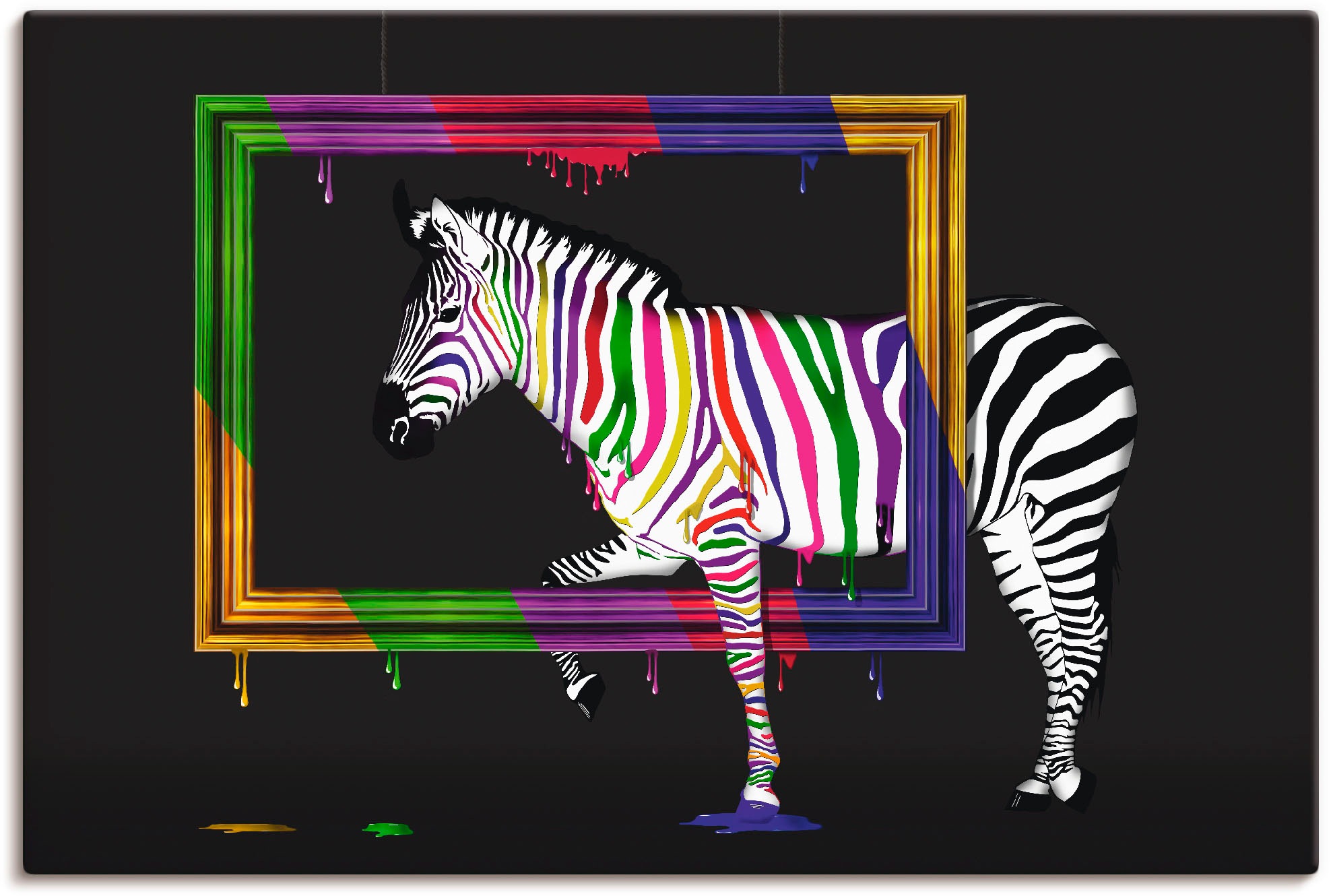 Wandbild »Das Regenbogen Zebra«, Animal Fantasy, (1 St.), als Leinwandbild, Poster,...