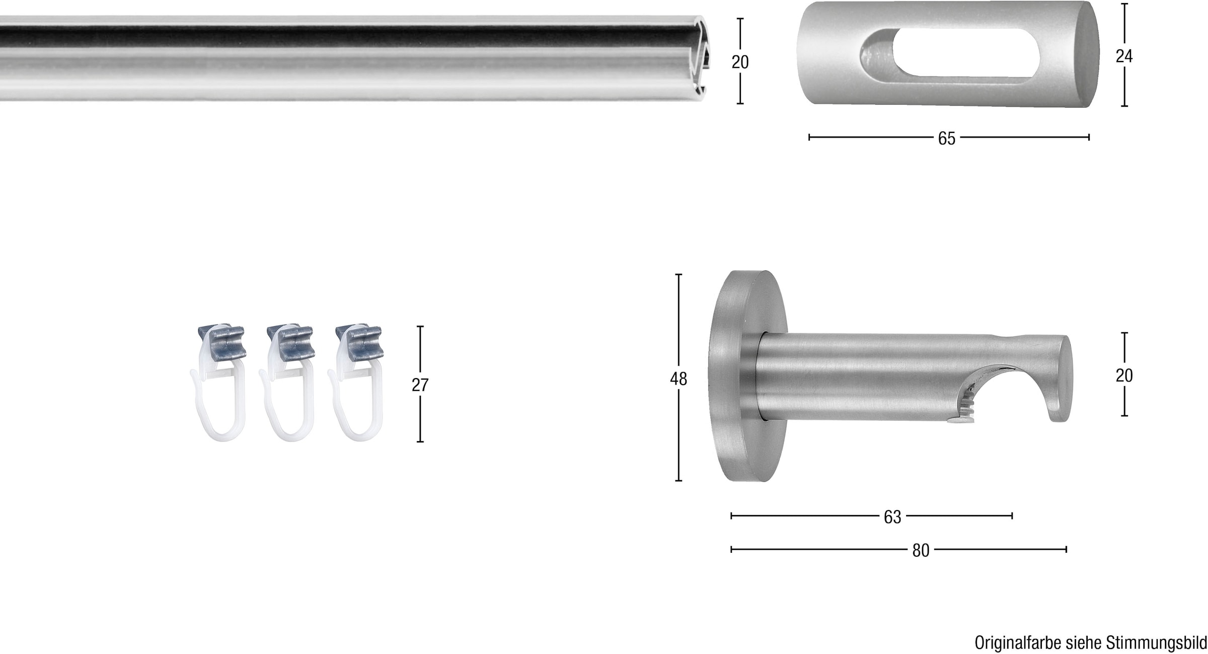 GARESA Gardinenstange »EASY« Ø 20 mm 1 läufig-läufig Wunschmaßlänge