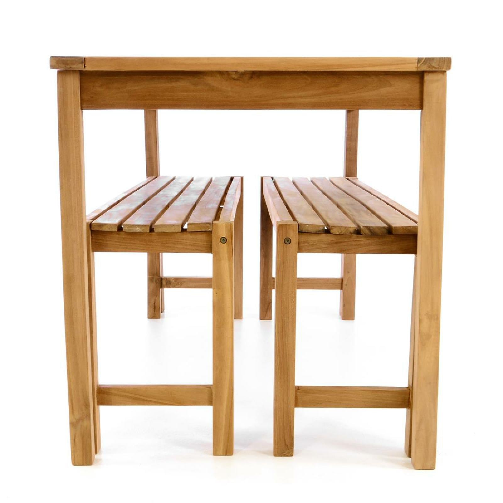 VCM Garten-Essgruppe »3-tlg. Sitzgruppe Garten Tisch Bank Holz Teak«