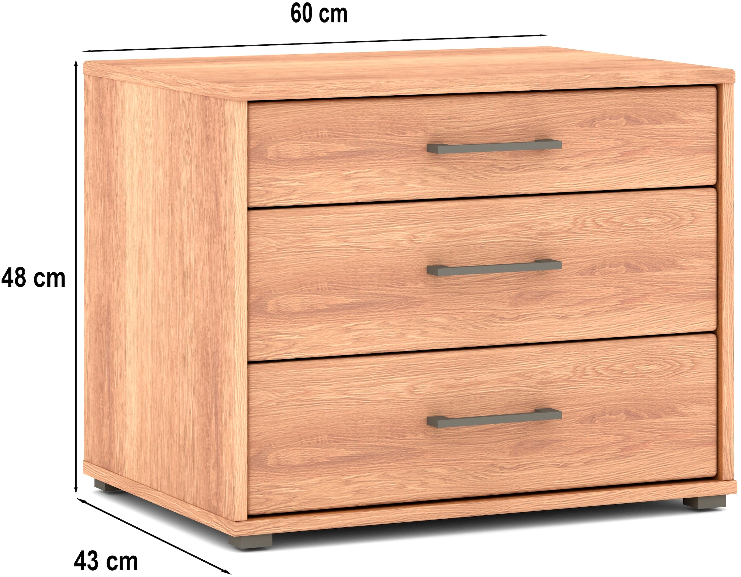 Musterring Nachtkommode »Sorrent Nachttisch, Nachtschrank, mit Schubladen, teilmassiv, 60 cm«, (Set, mit Selbsteinzug und Dämpfung, MADE IN GERMANY)