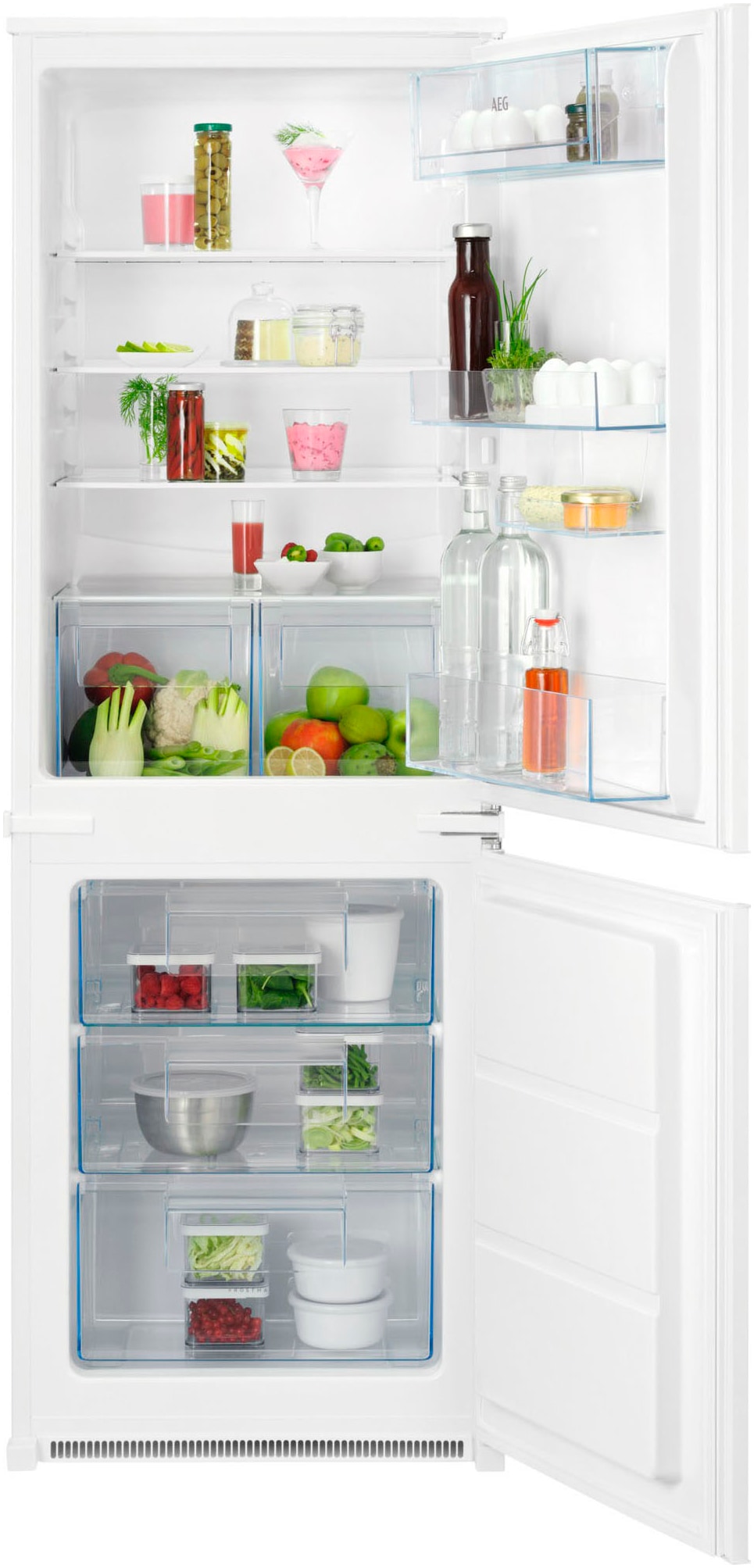Aeg Einbaukühlgefrierkombination Serie 5000 »TS5S161ES« 157,2 cm hoch 54,8 cm breit 233 Liter in silberfarben, Größe 0