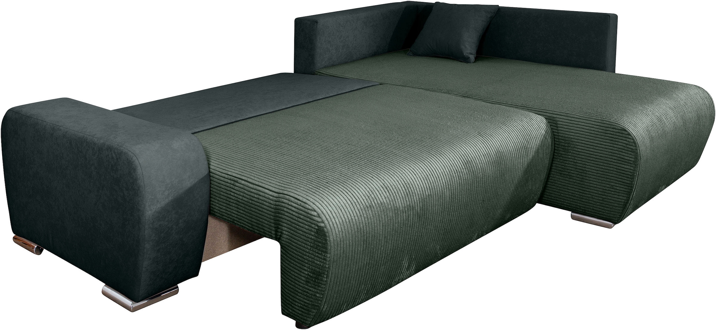 COLLECTION AB Ecksofa »Poppy L-Form, B: 227 cm« Schlaffunktion, Bettkasten & 1 Zierkissen