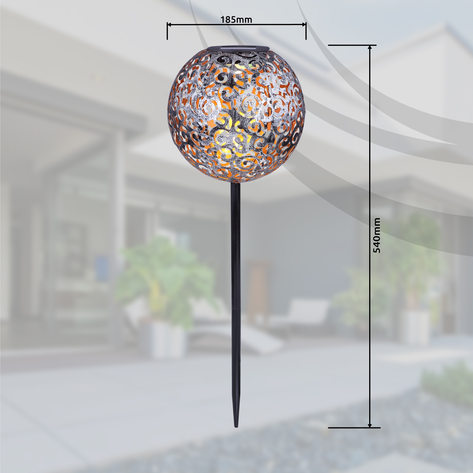 GLOBO LIGHTING LED Solarleuchte »SOLAR« LED-Modul 1 Stk. Warmweiß Solarlampe für Garten, Toller Lichteffekt, Solarkugel mit Erdspieß