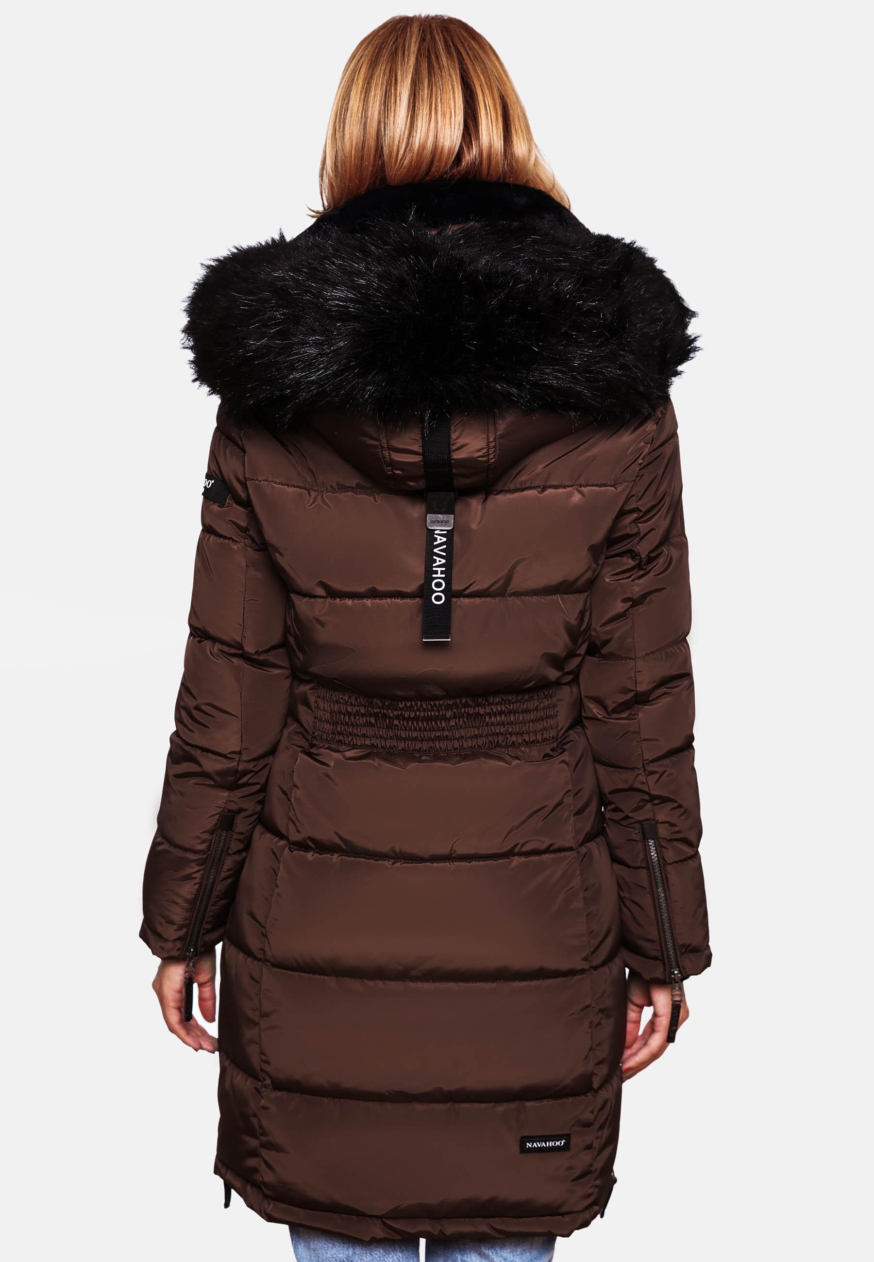 Navahoo Steppmantel »Steppmantel Sinja«, stylischer Winter Parka mit edlem Fellimitat