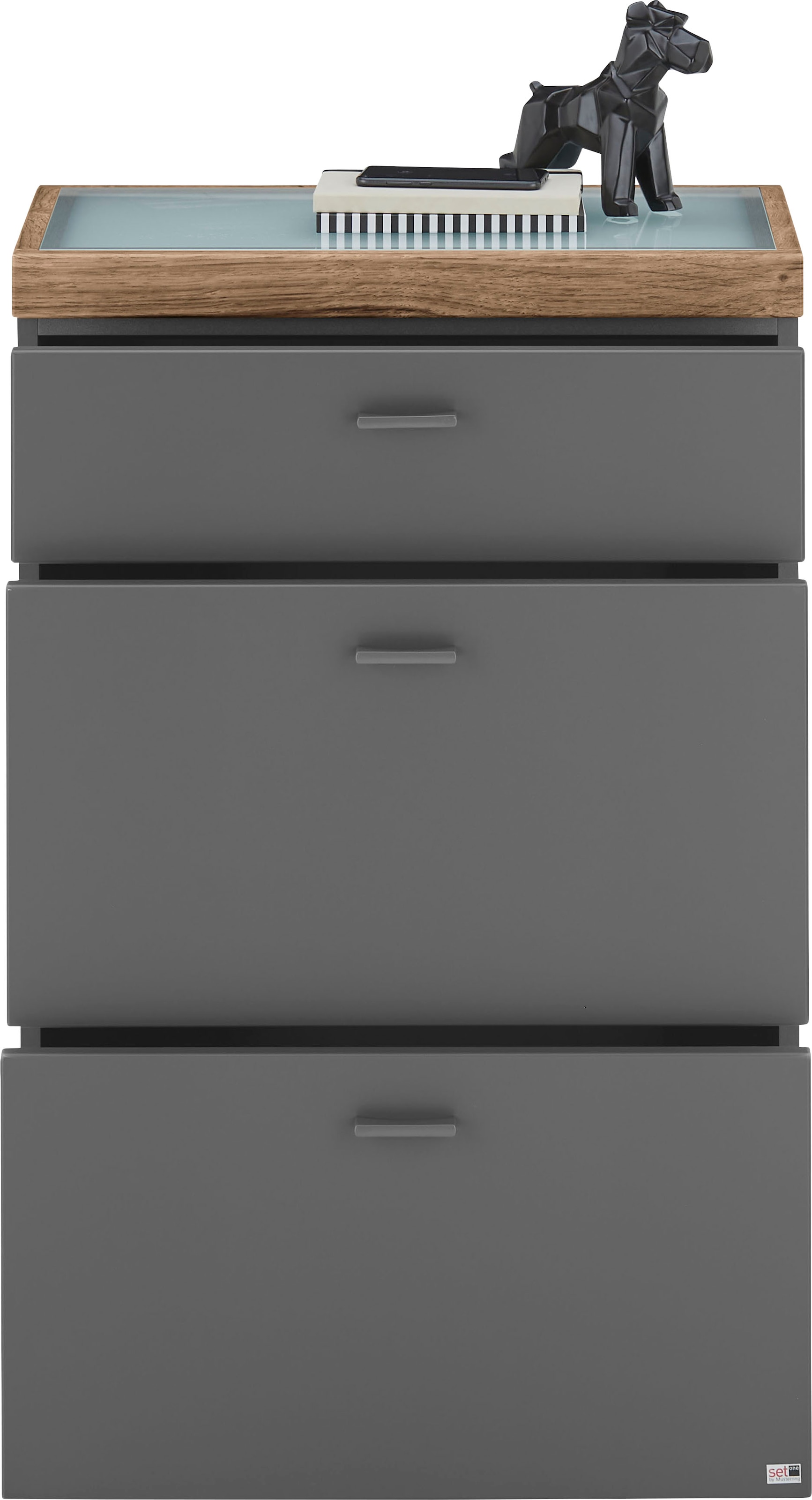 set one by Musterring Sideboard »Lancaster Dielen«, inklusive LED-Beleuchtung, in 2 Farben erhältlich, B 61 x H 104 cm