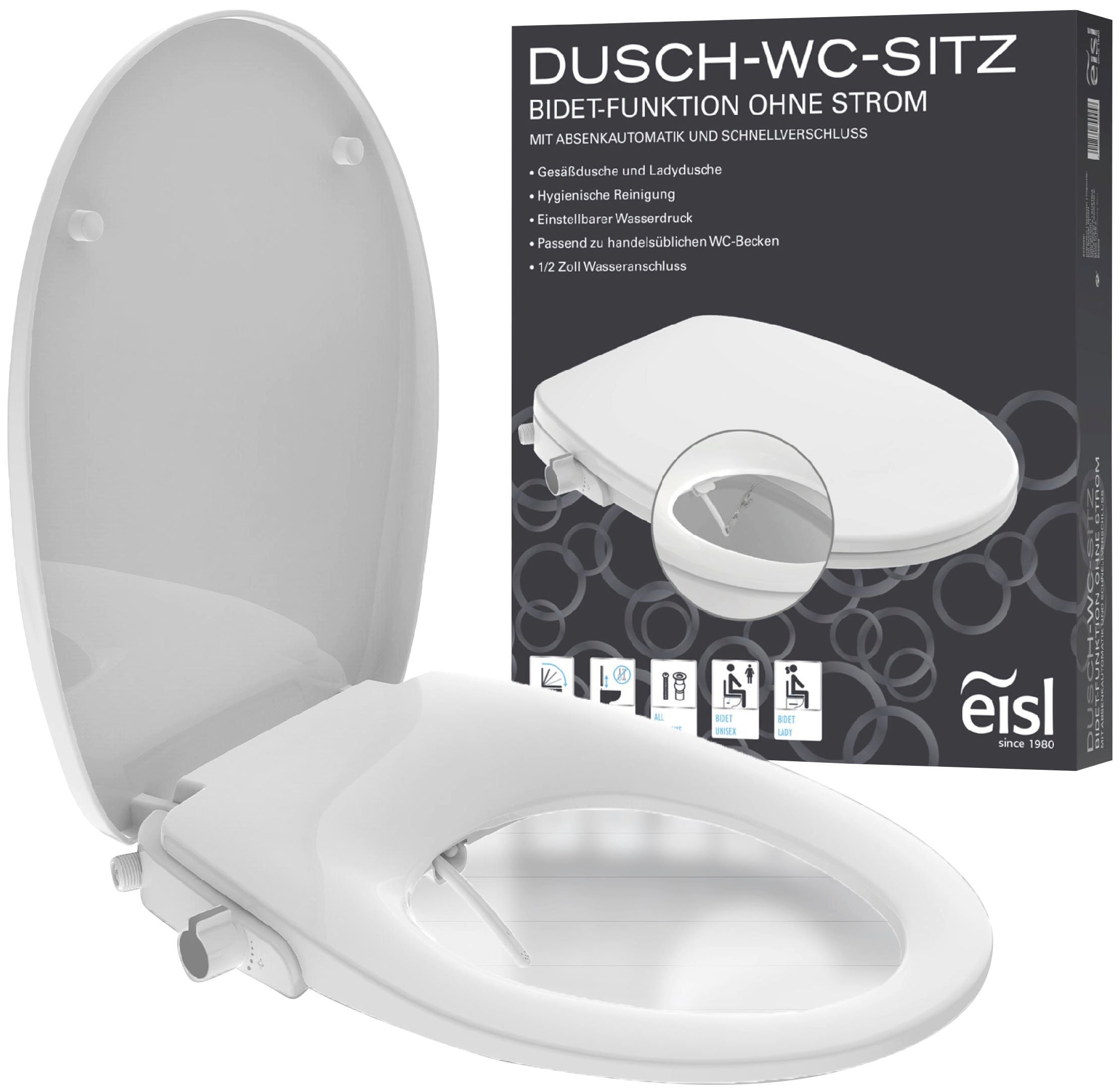 Eisl Dusch-WC-Sitz »Bidet Einsatz«, Absenkautomatik, Schnellverschluss