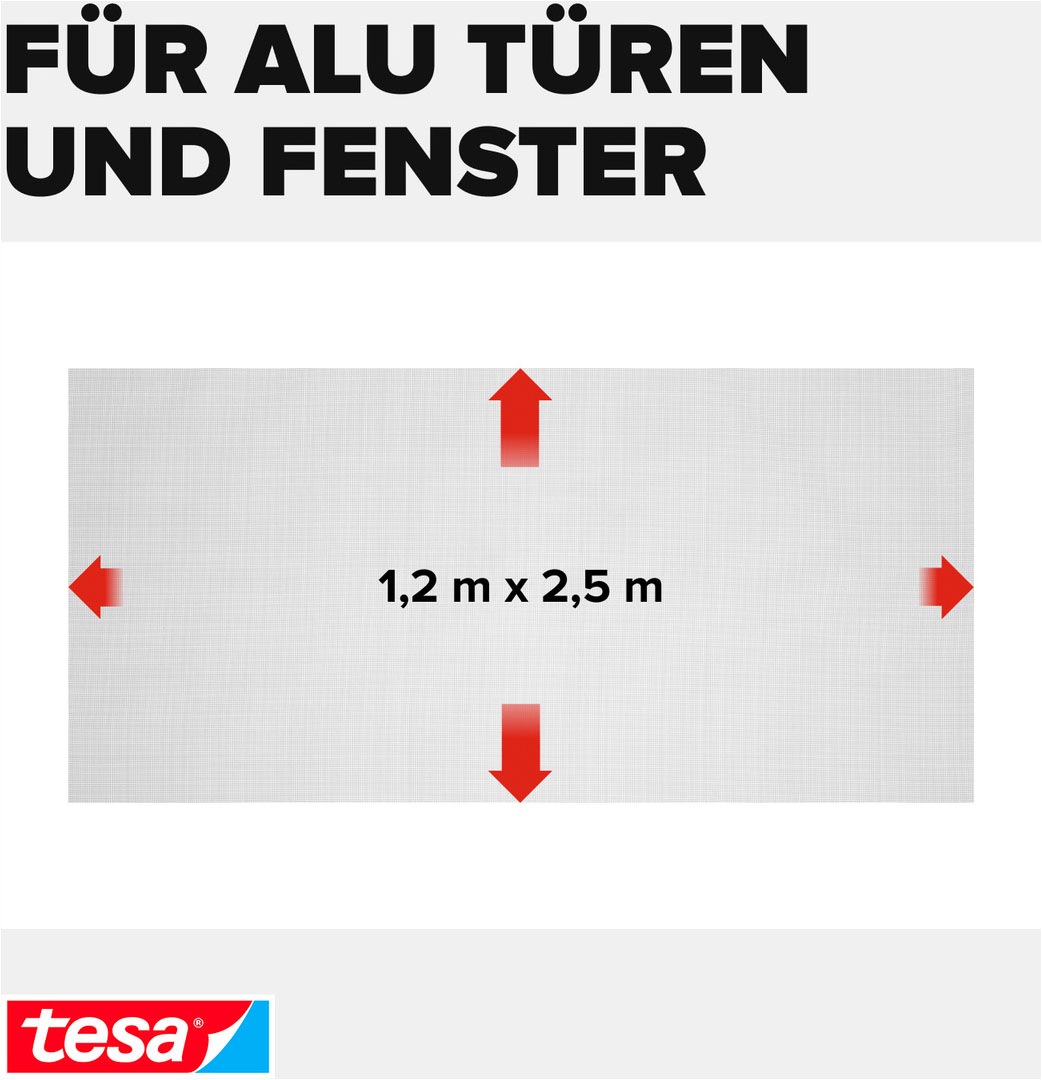 tesa Fliegengitter-Gewebe »Insect Stop Fliegengitter Ersatzrolle Clear View 1.2 m x 2.5 m« Packung, Nachfüllrolle, 1 Stk. tlg. Mückennetz für Fenster & Türen - Ersatz-Rolle