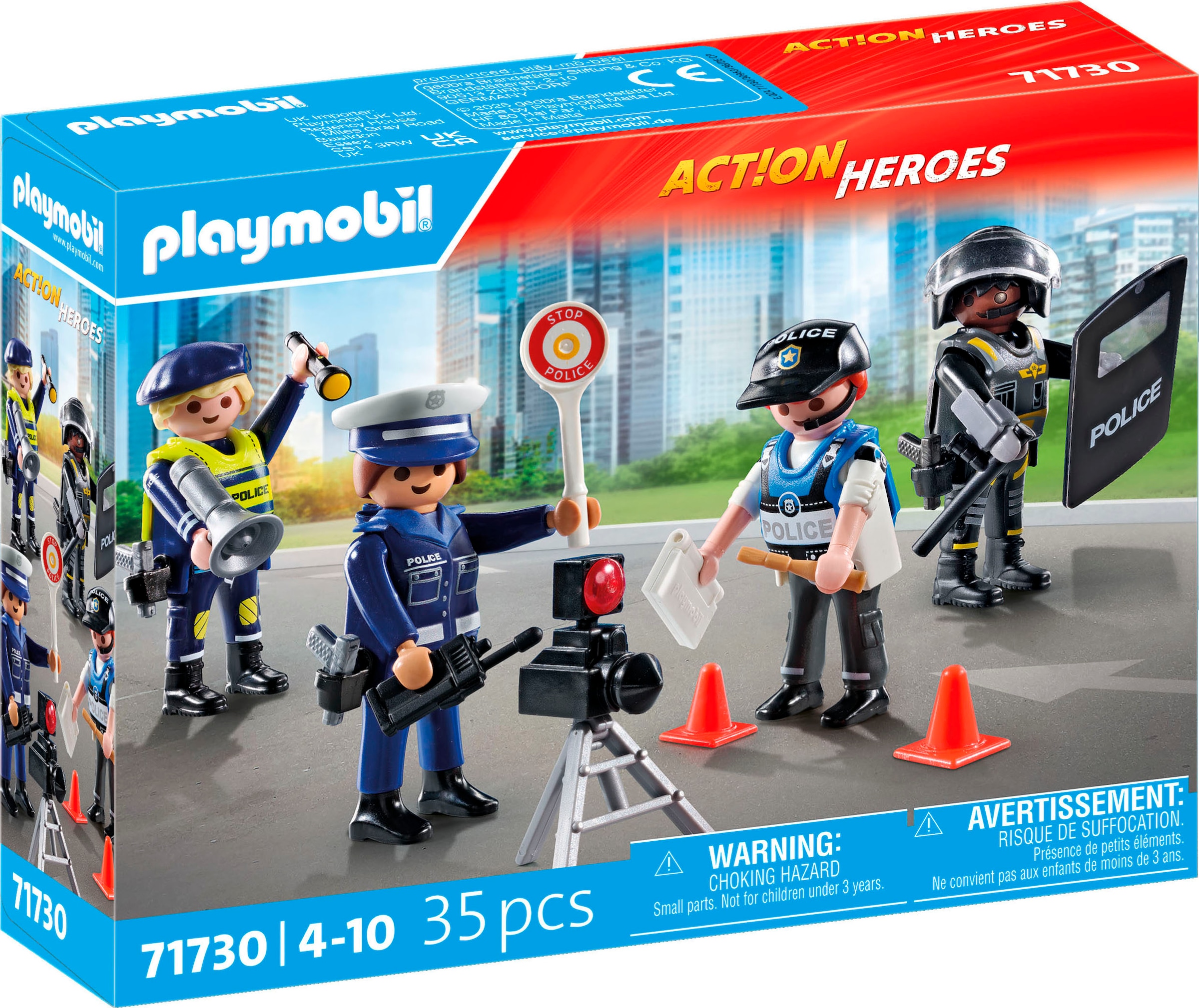 Playmobil® Konstruktions-Spielset »Figurenset Polizei (71730), Playmobil Action Heroes«, (35 St.), Made in Europe