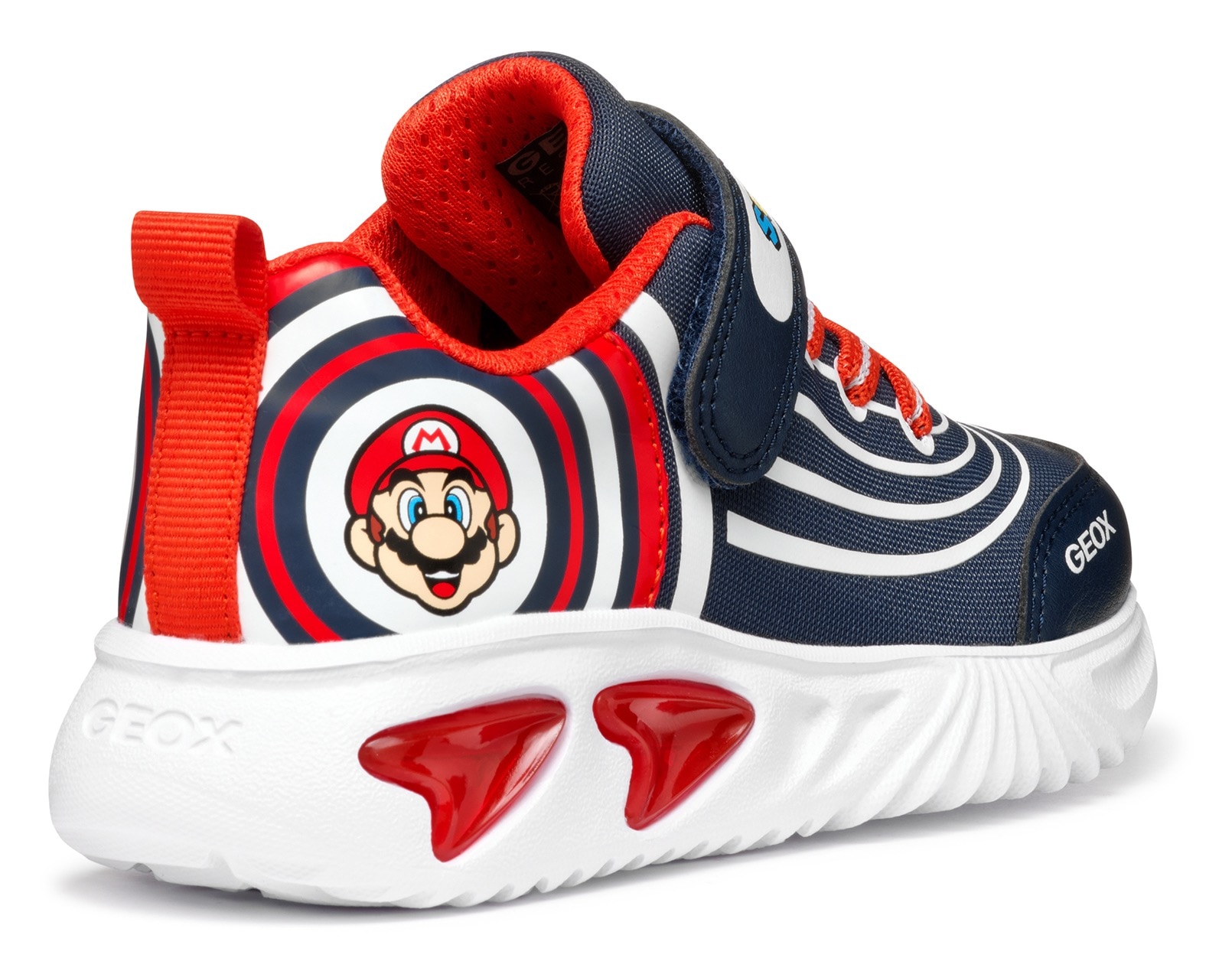 Geox Sneaker »J ASSISTER BOY Blinkschuh«, Sneaker, Klettschuh, Retro Sneaker mit Super Mario Motiv