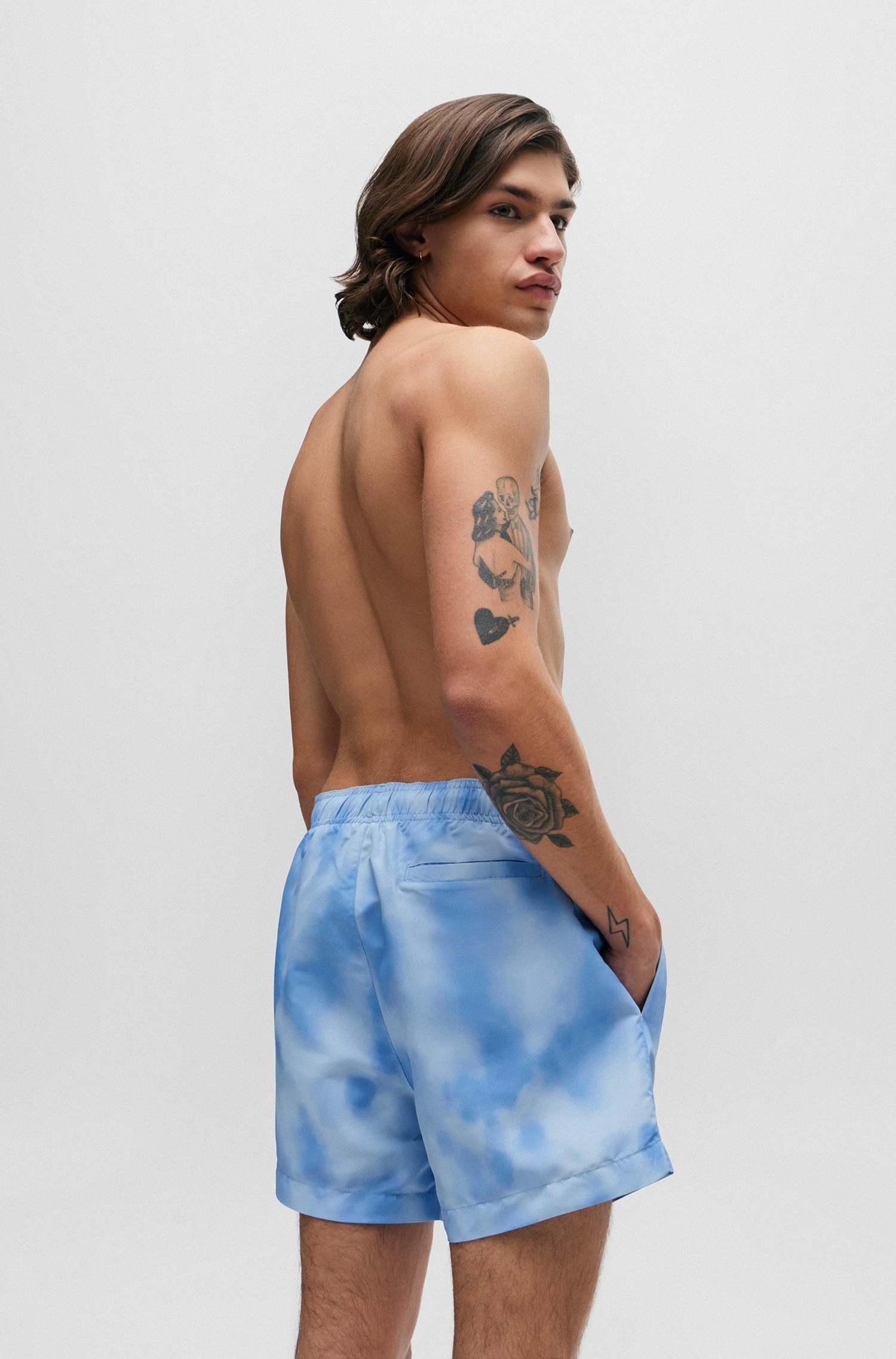 HUGO Underwear Badeshorts »WES«, mit Batik-Print