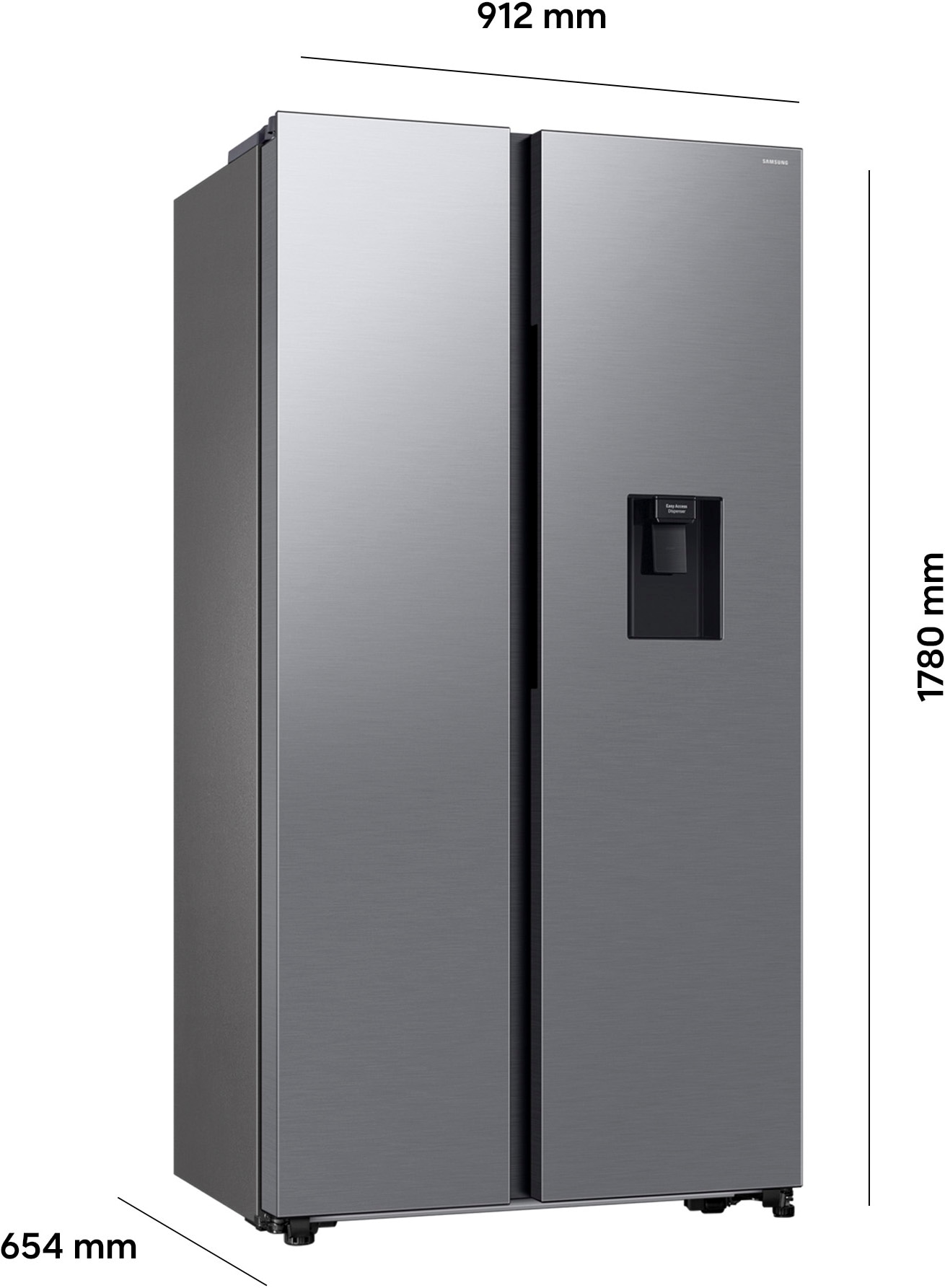 Samsung Side-by-Side RS4000 »RS57DG410EM9« 178 cm hoch 91,2 cm breit mit Wasserspender, No Frost+, AI Energy Mode, SpaceMax