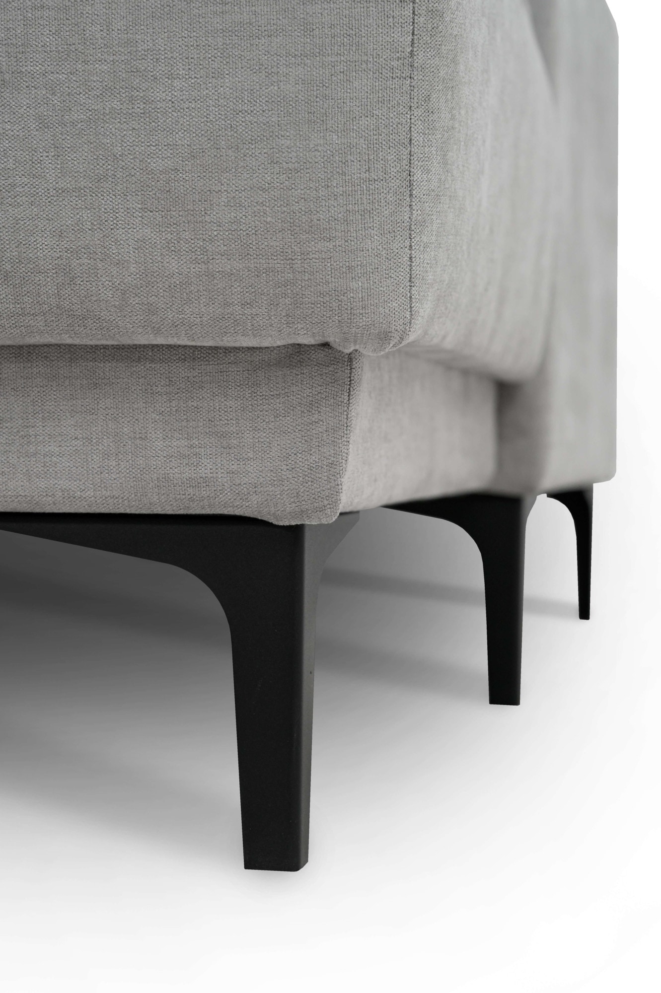 Places of Style Wohnlandschaft »XXL Sofa Oland, Struktur, Flachgewebe, Luxus-Microfaser, Boucle«, U-Form, 345 cm, Wellenunterfederung, Skandi-Design, Metallfüße