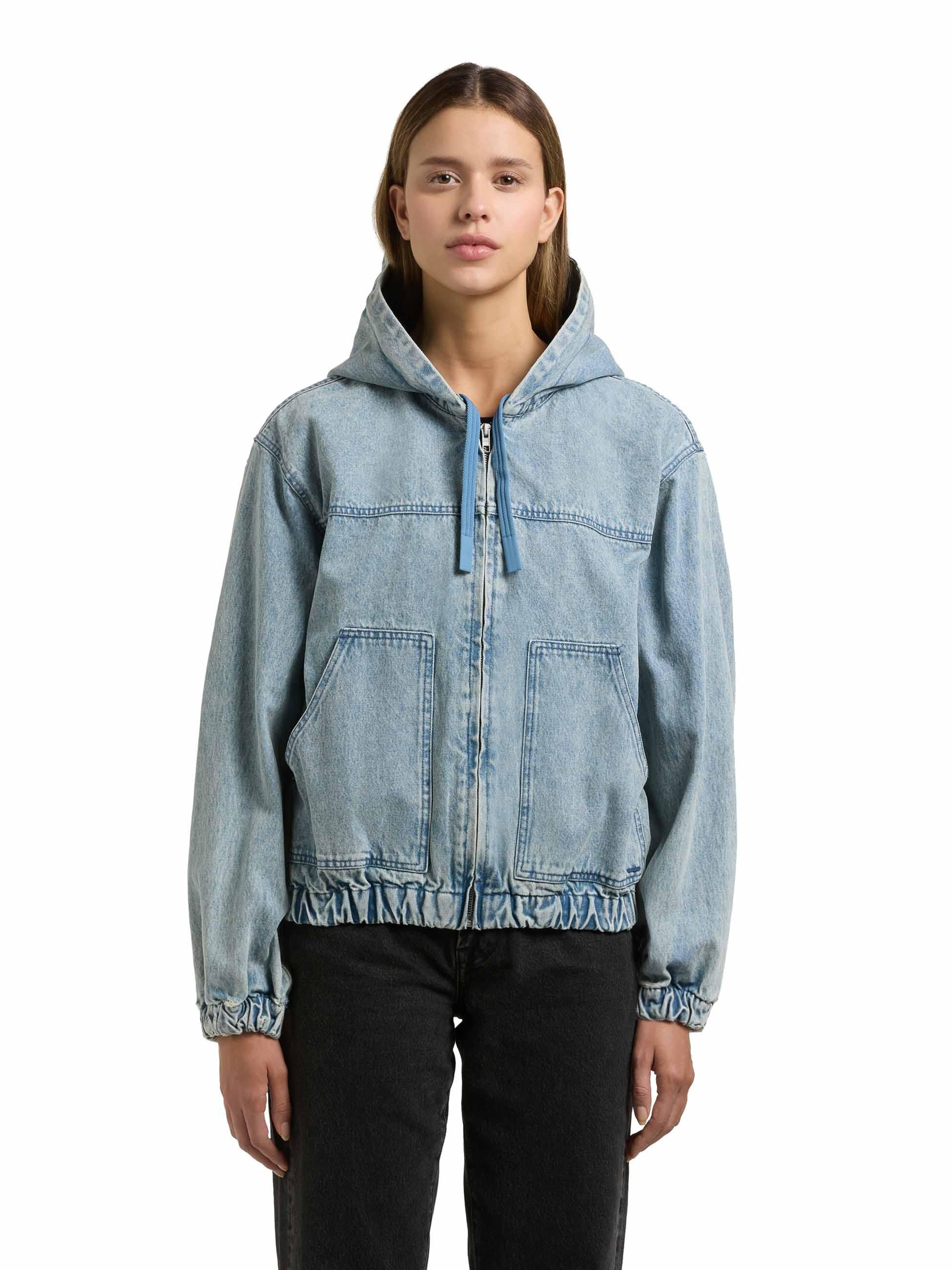 khujo Jeansjacke »Jeansjacke Gretel« mit Kapuze Modische Jacke in Jeans-Optik