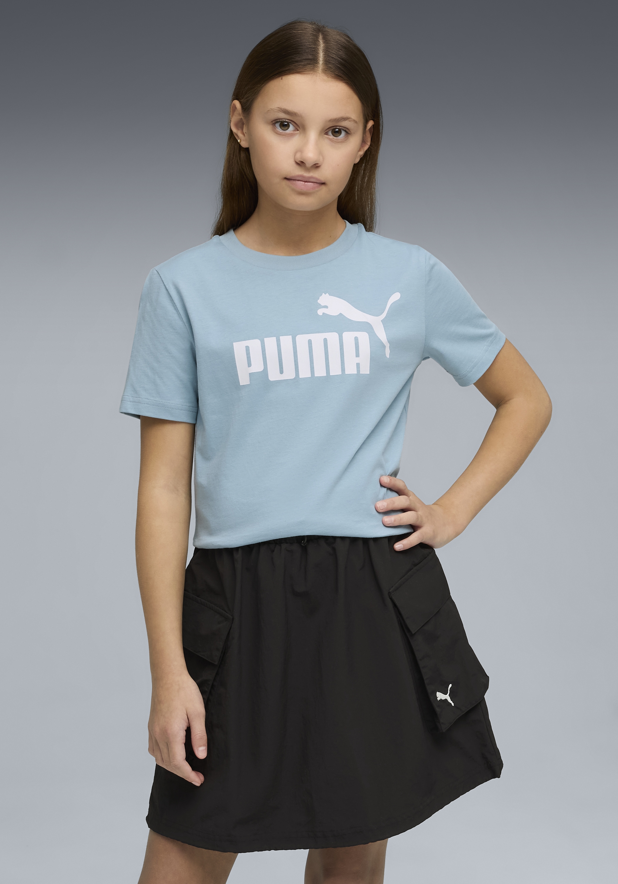 PUMA T-Shirt »ESS NO. 1 LOGO TEE G« Regular Fit, Kurzarm, für Jugendliche, Rundhalsausschnitt
