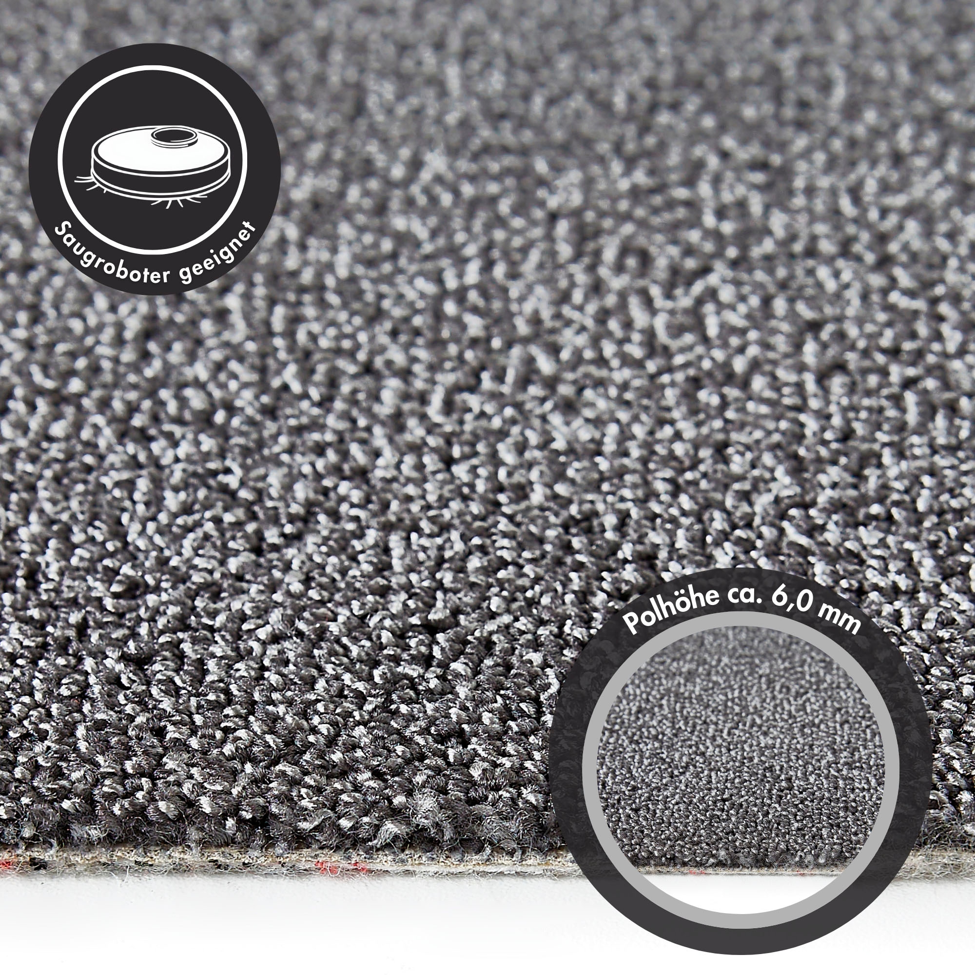 Andiamo Teppichboden »Rubinoy, Schlinge, Made in Belgium«, rechteckig, 8,5 mm Höhe, Breite 400 cm oder 500 cm, Wohnzimmer, strapazierfähig & robust