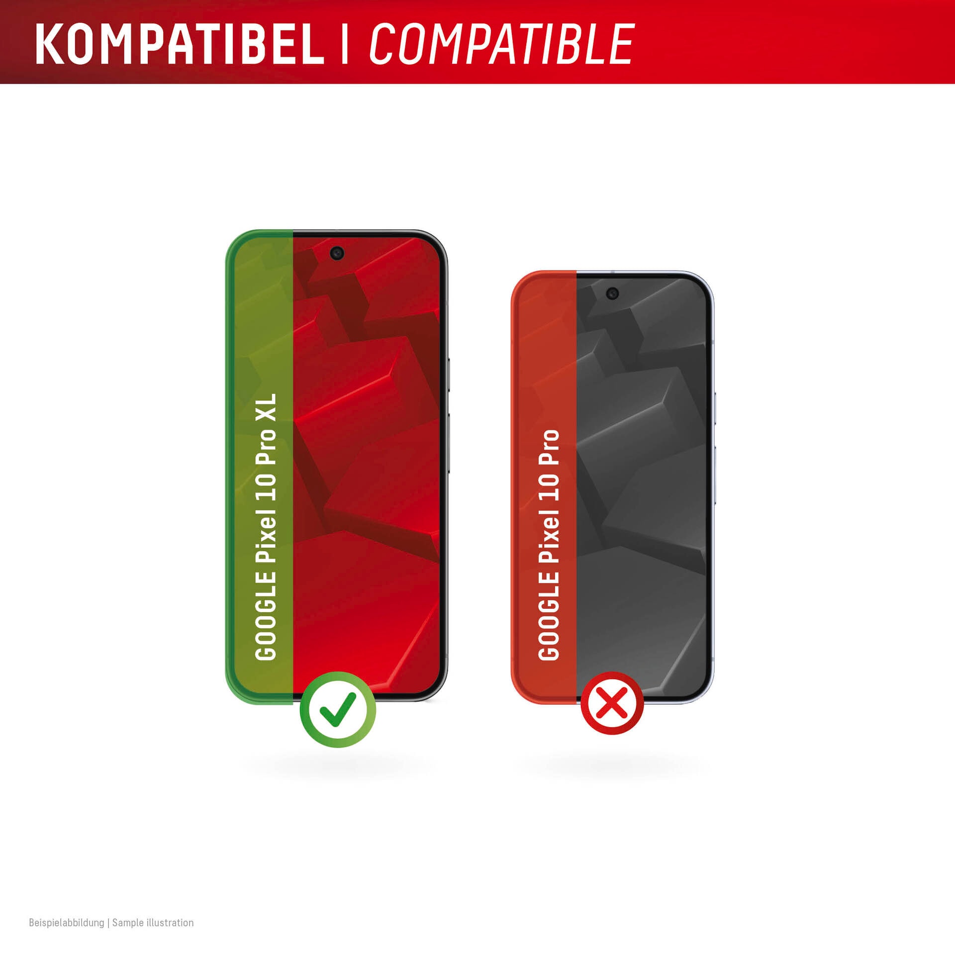 Displex Displayschutzglas »Real Glass Screen Protector inklusive Case« für Google Pixel 10 Pro XL Displayschutzfolie, Schutzfolie, Bildschirmschutz, kratz- & stoßfest