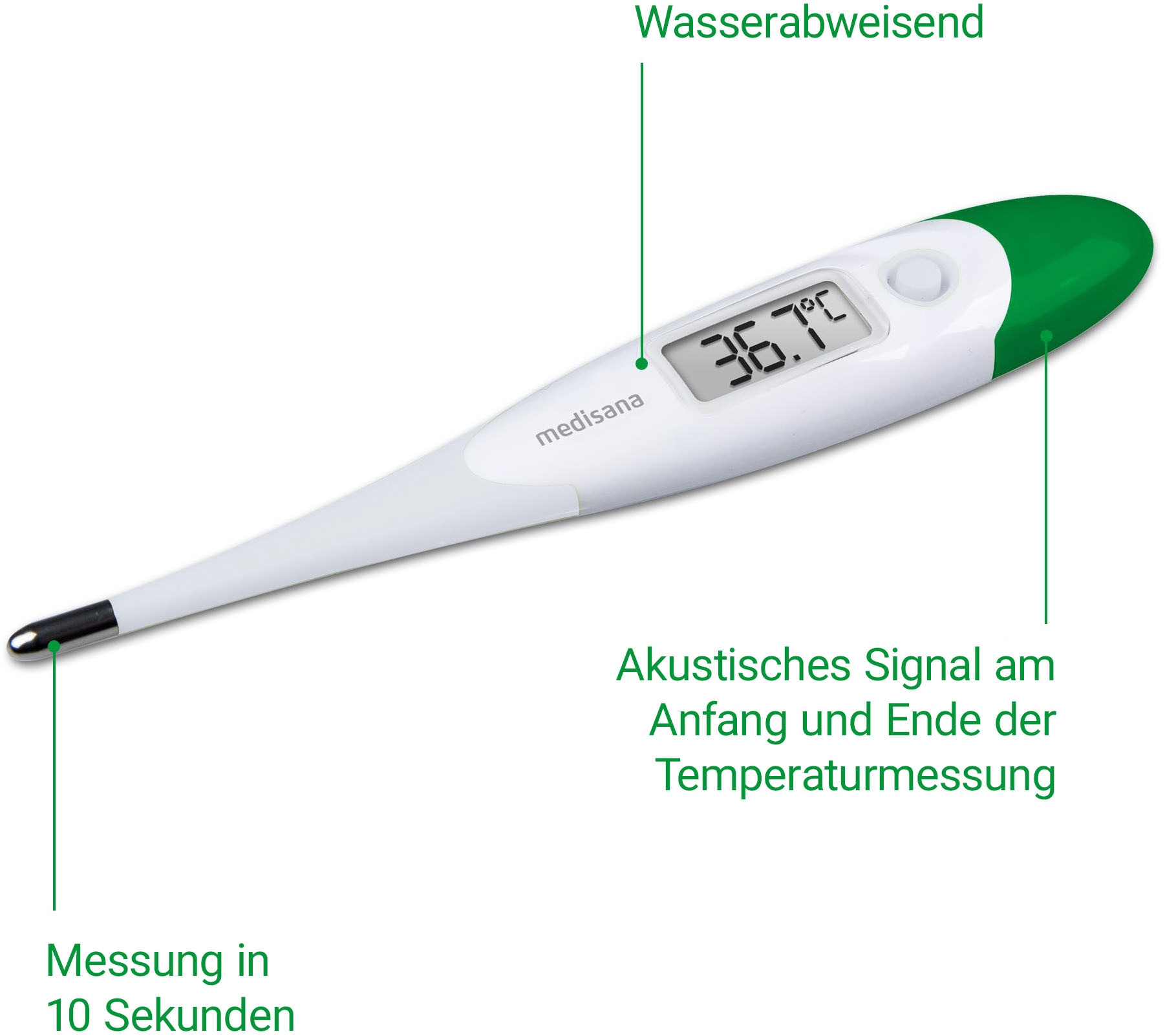 Medisana Fieberthermometer »TM 700«, orale, axillare, rektale Messung mit flexibler Spitze, wasserdicht