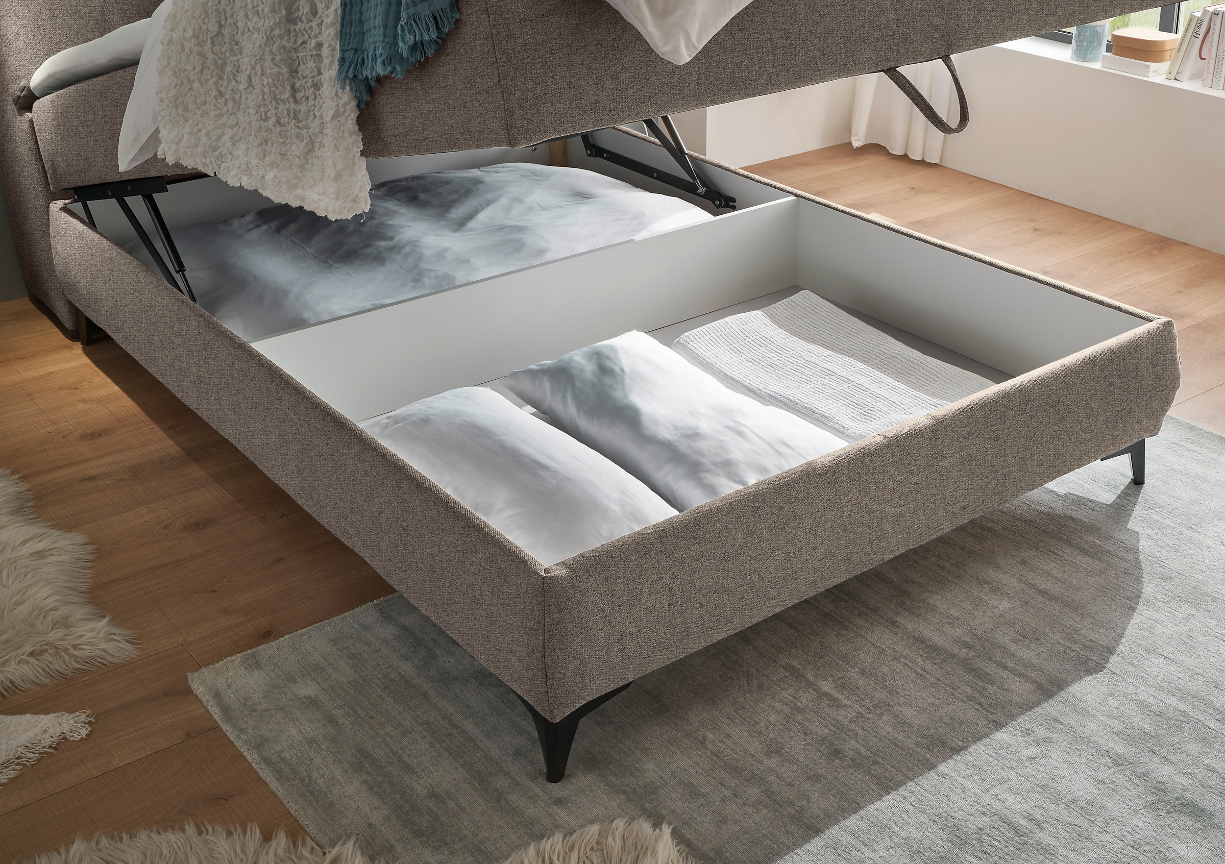 ED EXCITING DESIGN Boxbett »Atlantis« mit Bettkasten und Stauraum im Kopfteil