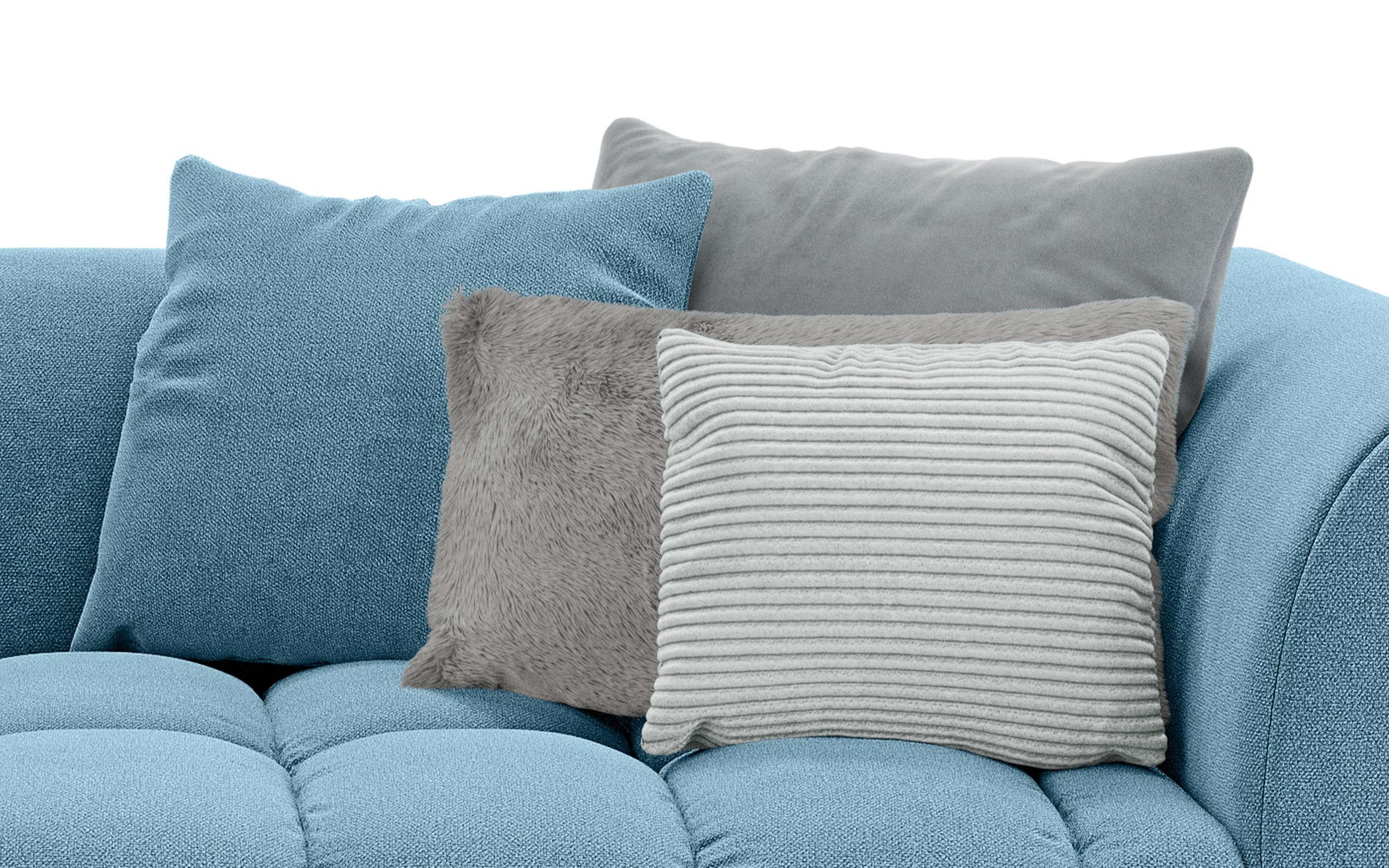 s.Oliver Big-Sofa »COBBO 3-Sitzer Design-Sofa Bubble-Optik, Maße B/T/H: 259/126/104 cm«, mit vielen Kissen, moderne Steppung und hoher Sitzkomfort