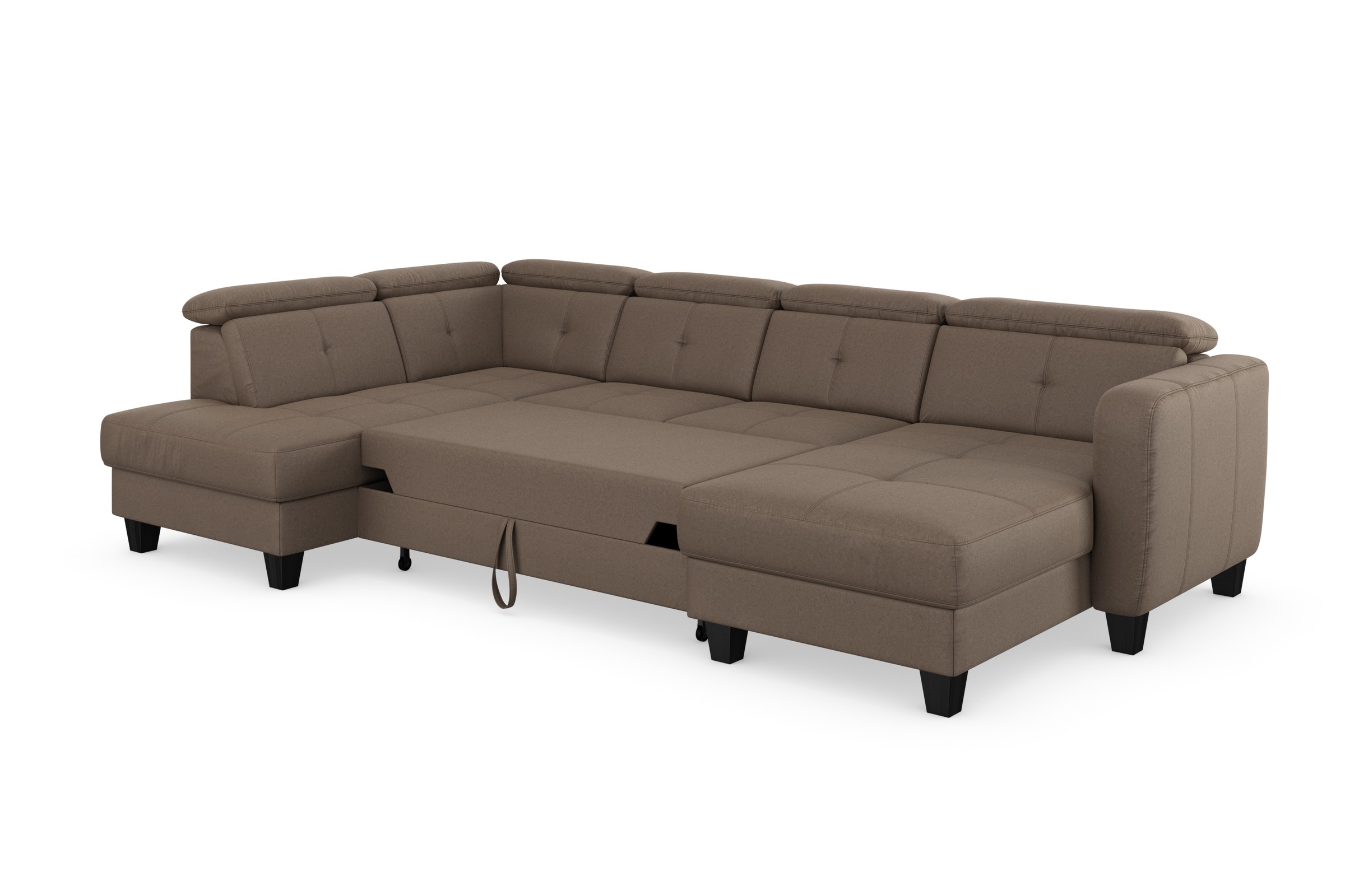 sit&more Wohnlandschaft »Belluci U-Form«, Kopfteilverstellung und Federkern, wahlweise mit Bettfunktion