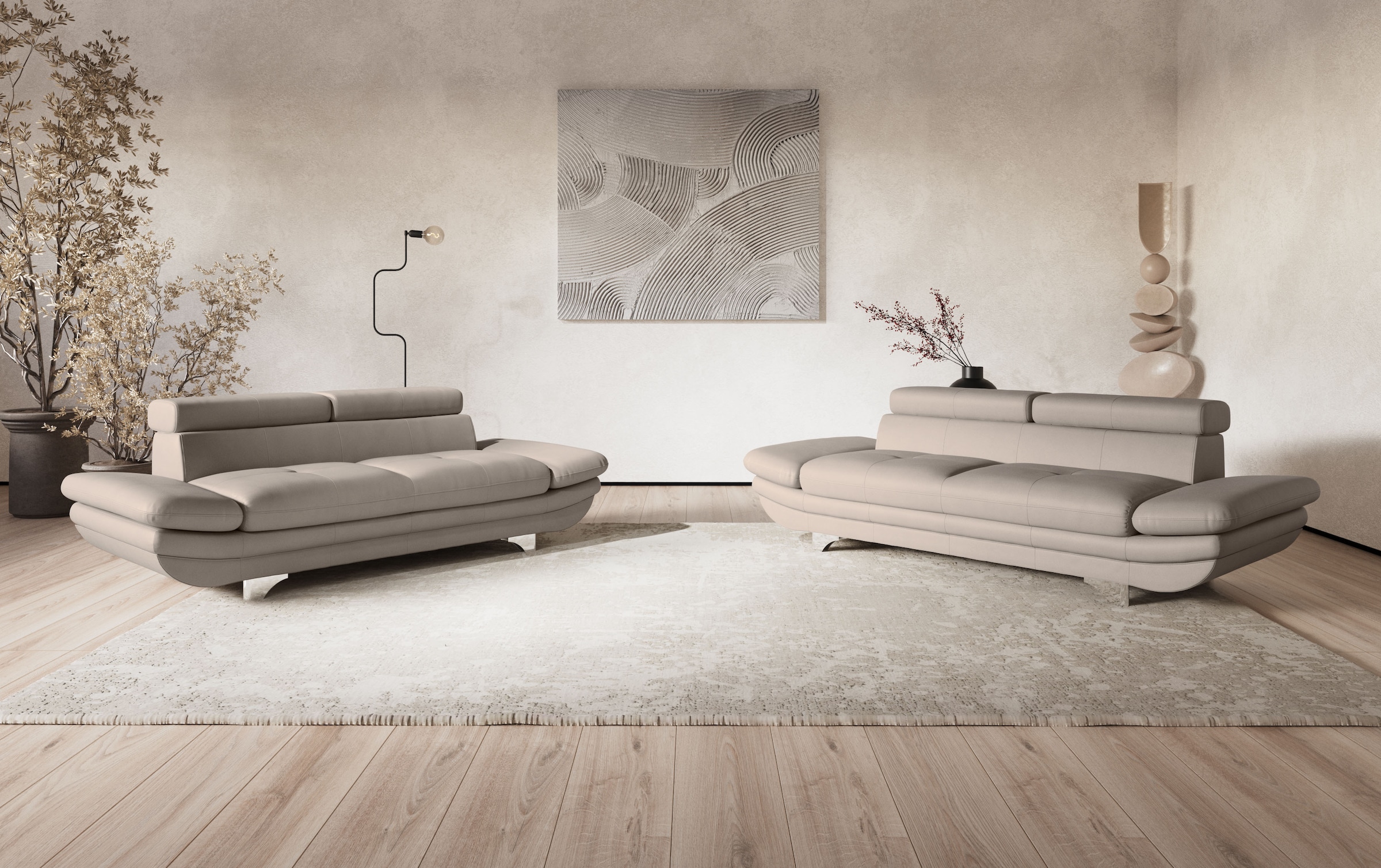 COTTA 3-Sitzer »Enterprise«, Big-Sofa, mit Armteilverstellung & Kopfteilverstellung