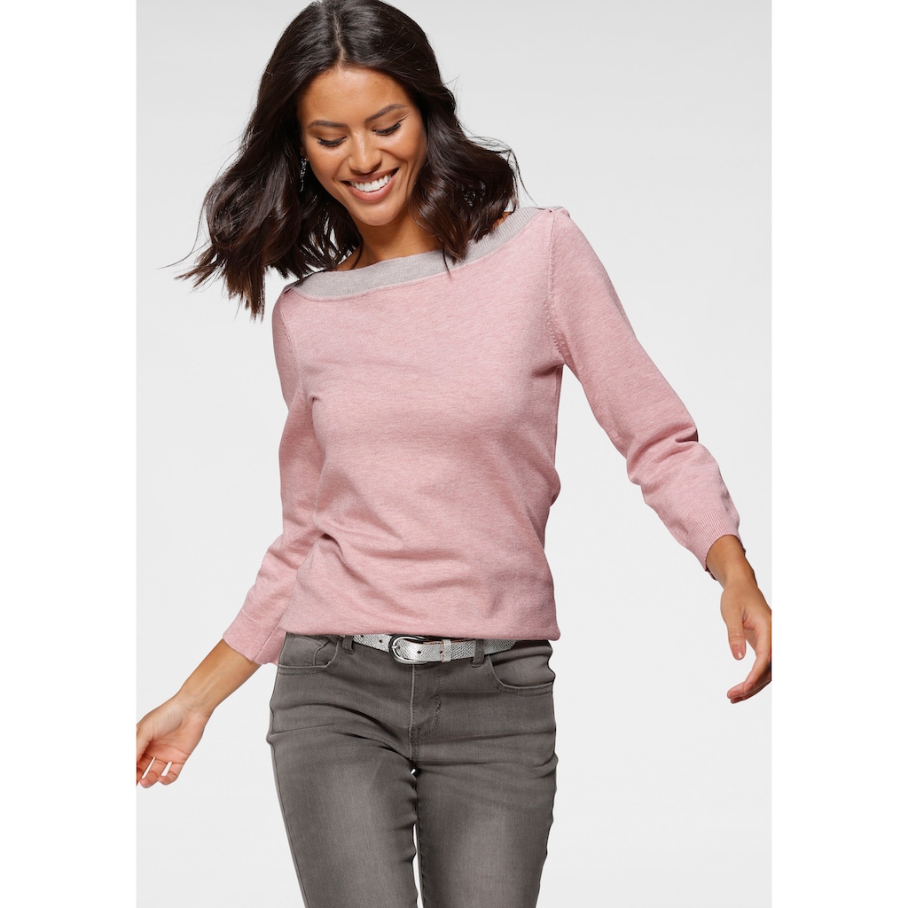 Laura Scott Strickpullover, mit U-Boot Ausschnitt