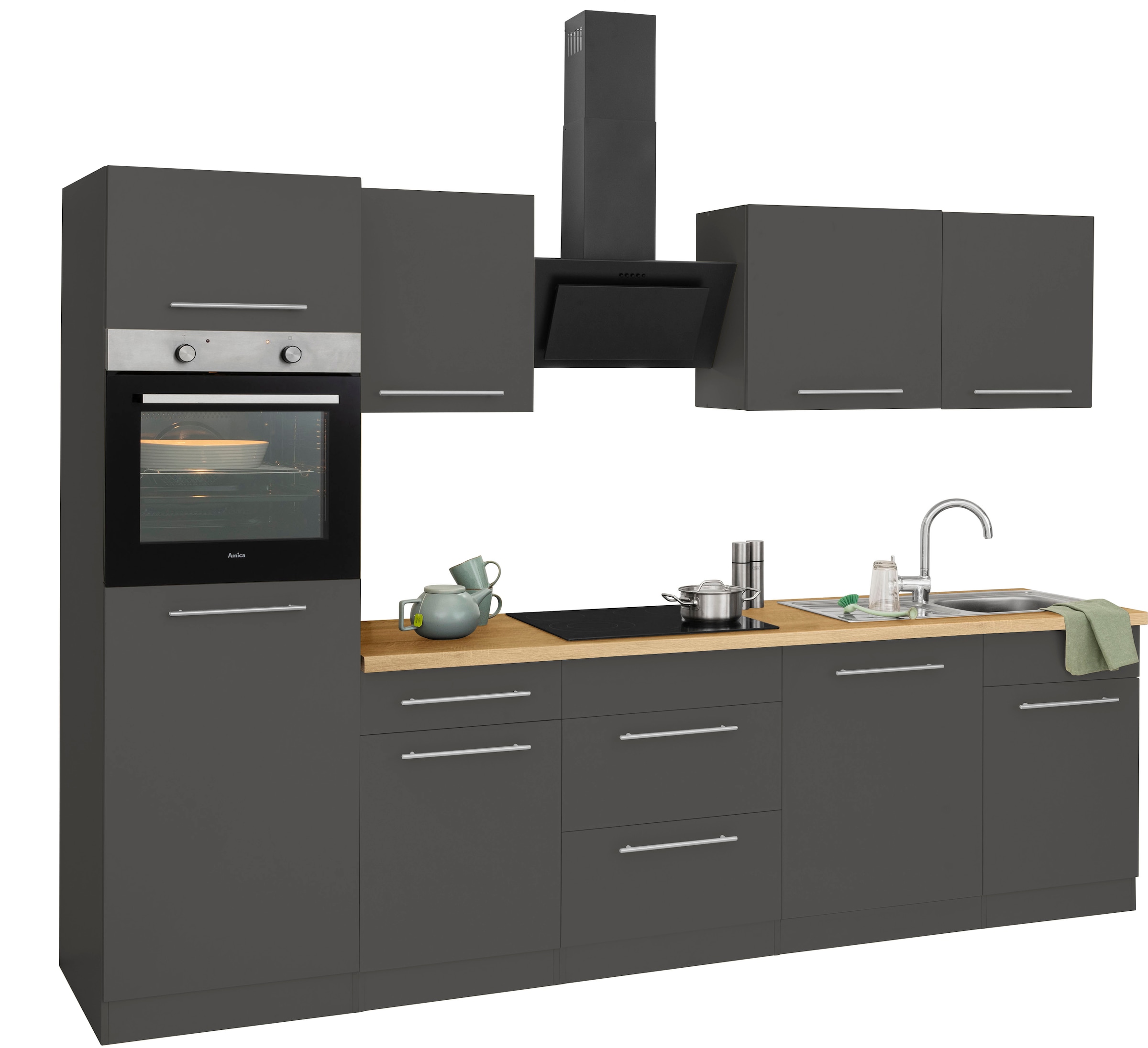 wiho Küchen Küchenzeile »Unna«, mit Breite bei E-Geräten, 280 OTTO cm