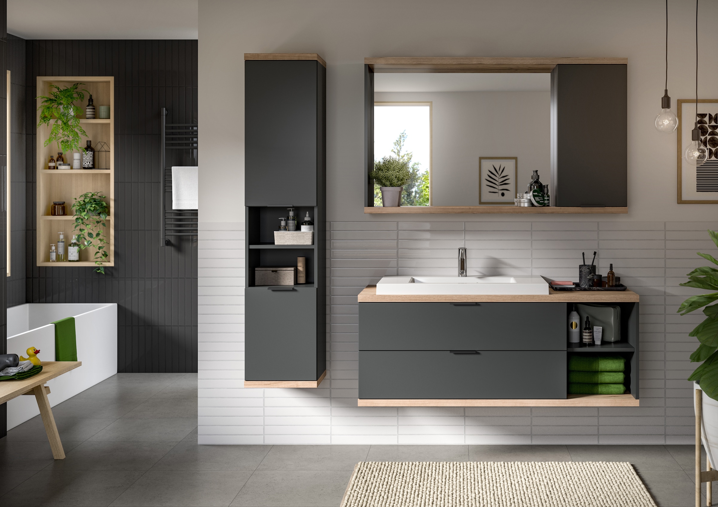 welltime Badmöbel-Set Set, 3 Stk. tlg.