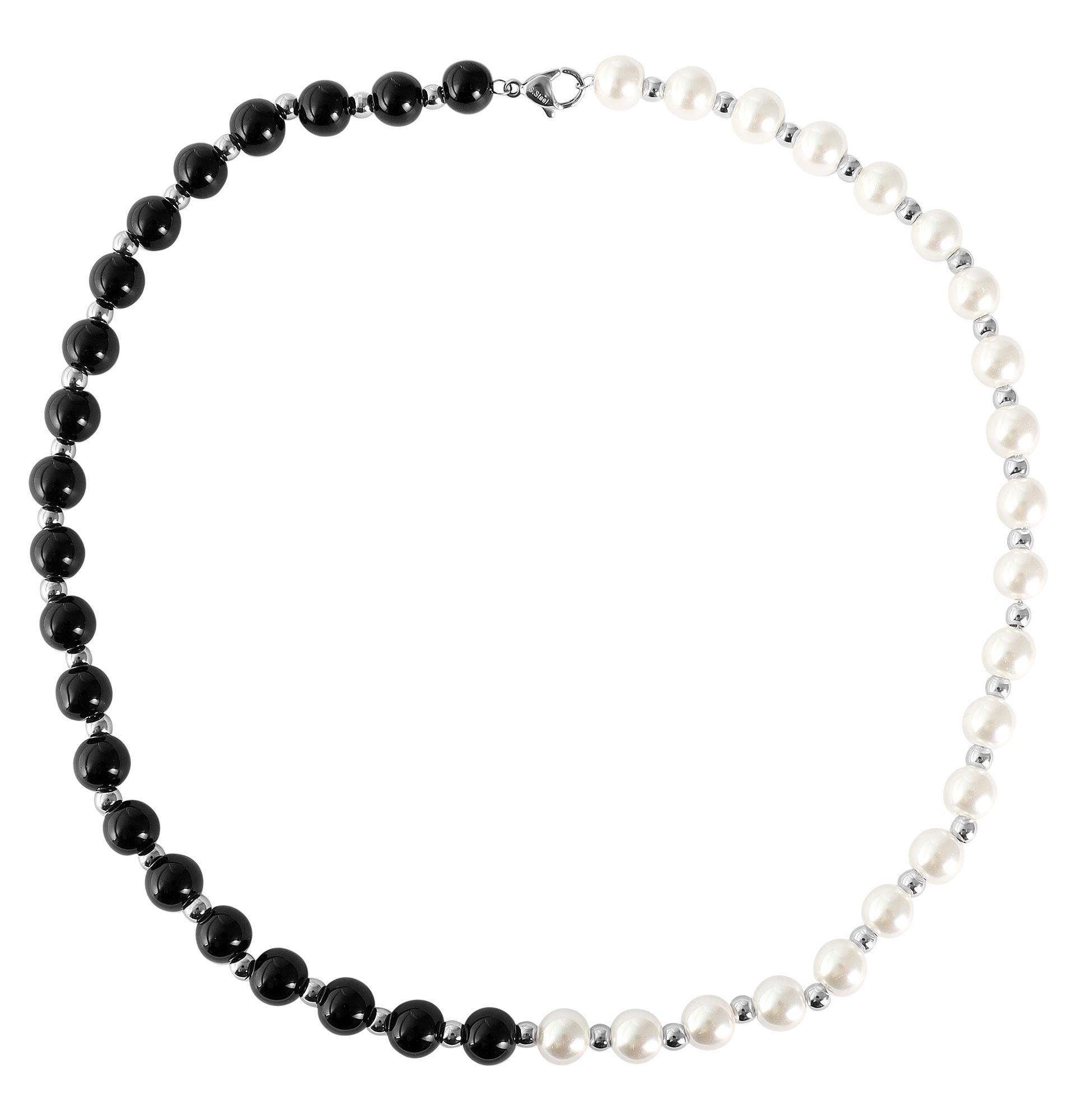Adelia´s Gliederkette »Damen Halskette aus Glas mit Perle 45 cm«