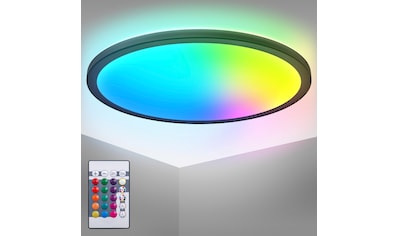 ultraflache LED Deckenleuchte mit Hintergrundbeleuchtungseffekt, inkl. Fernbedienung,...