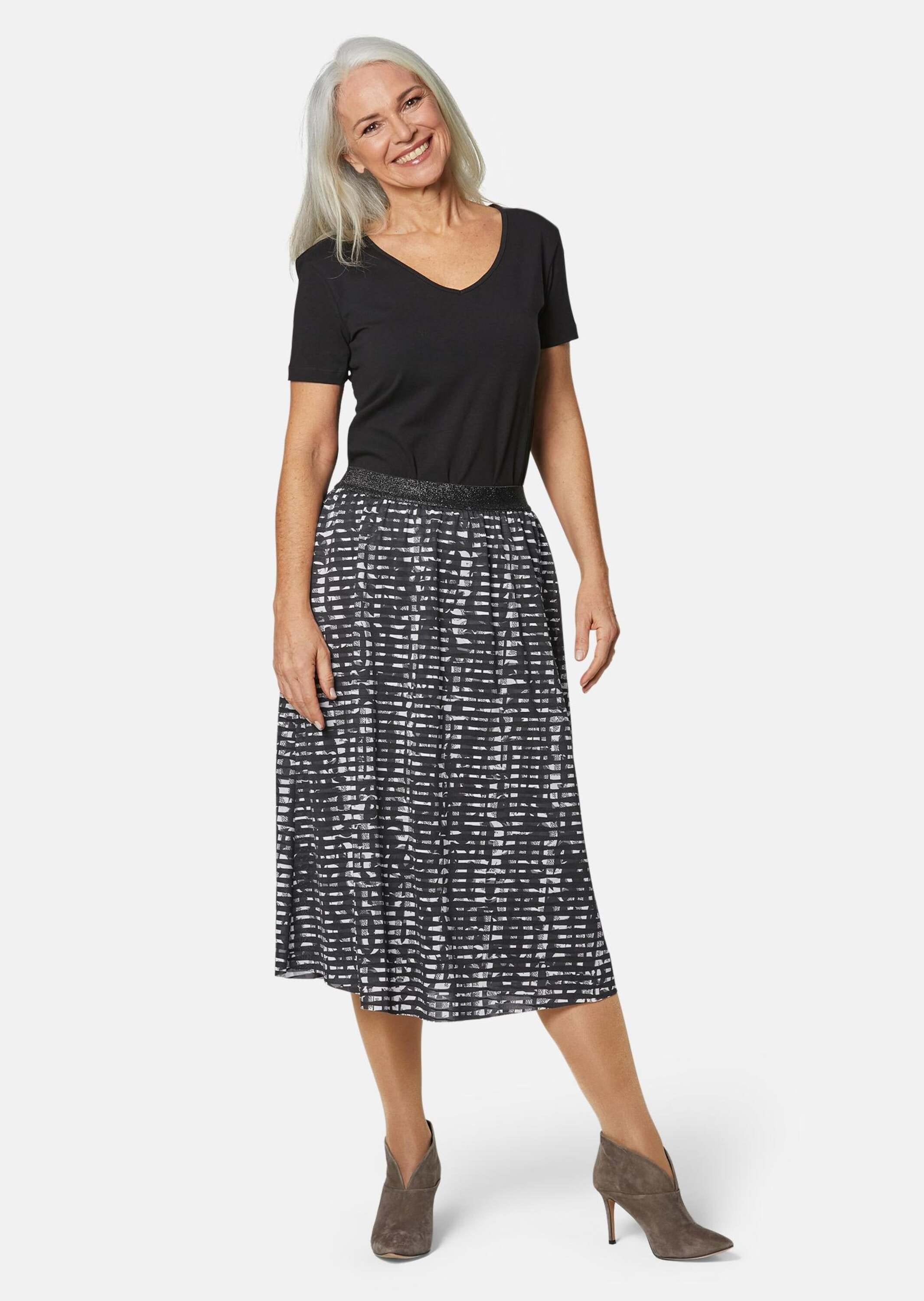 GOLDNER A-Linien-Rock »Kurzgröße Weiter Druckrock mit Rundumgummibund«