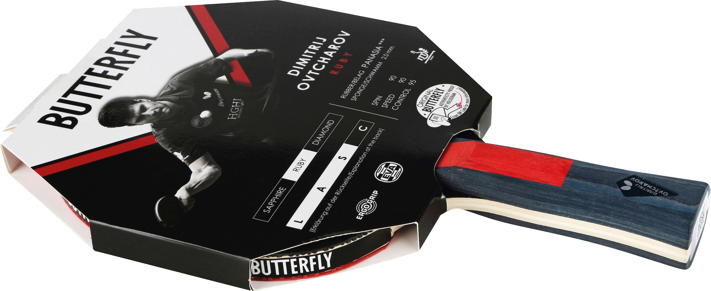 Tischtennisschläger »Butterfly Tischtennisschläger Dimitrij Ovtcharov Ruby, Racket Bat«