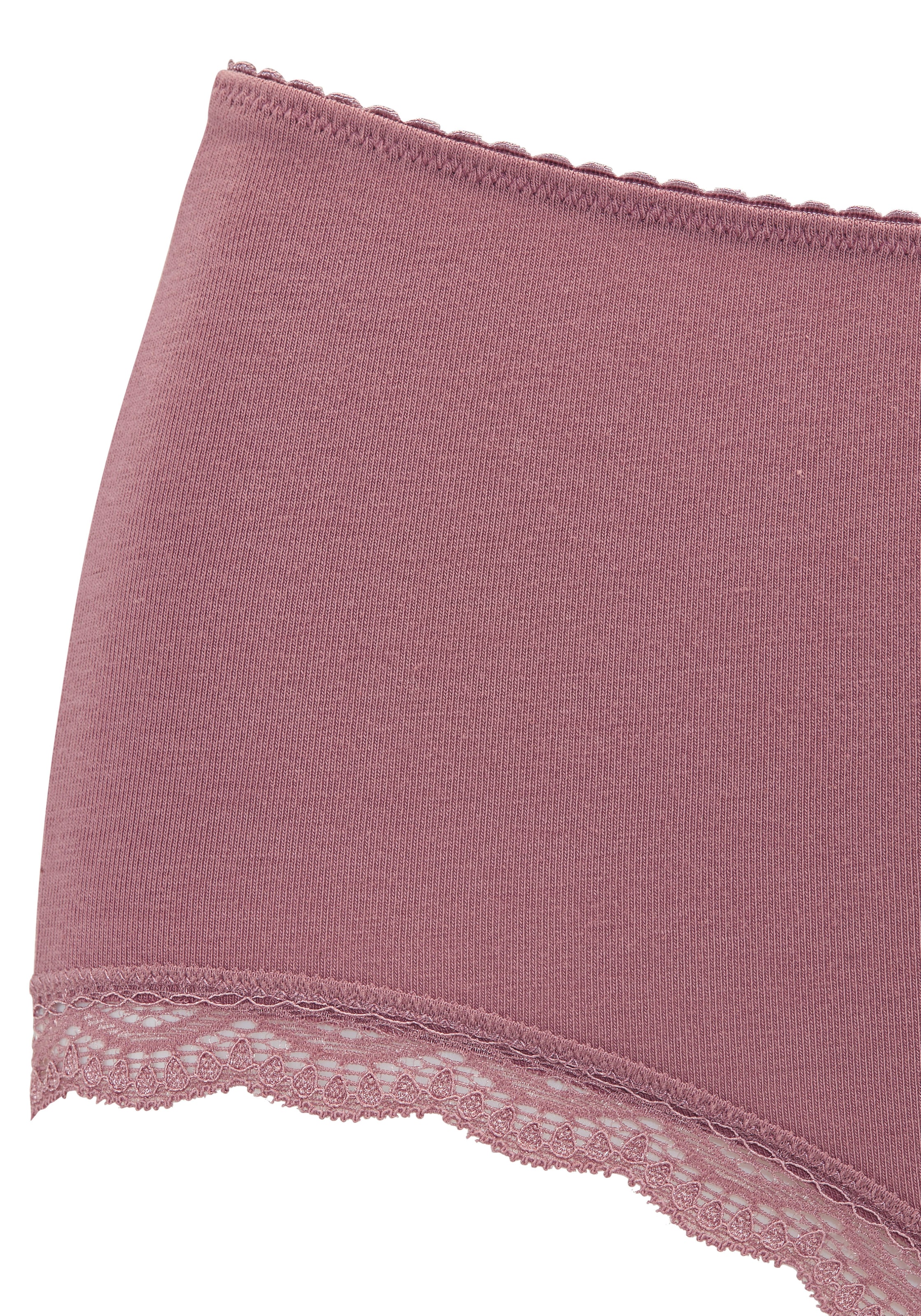 LASCANA Taillenslip 5er-Pack,  aus elastischer Baumwolle mit zarter Spitze, mit Aufbewahrungsbox