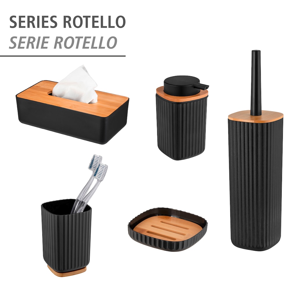 WENKO WC-Garnitur »Rotello«, aus Kunststoff-Bambus