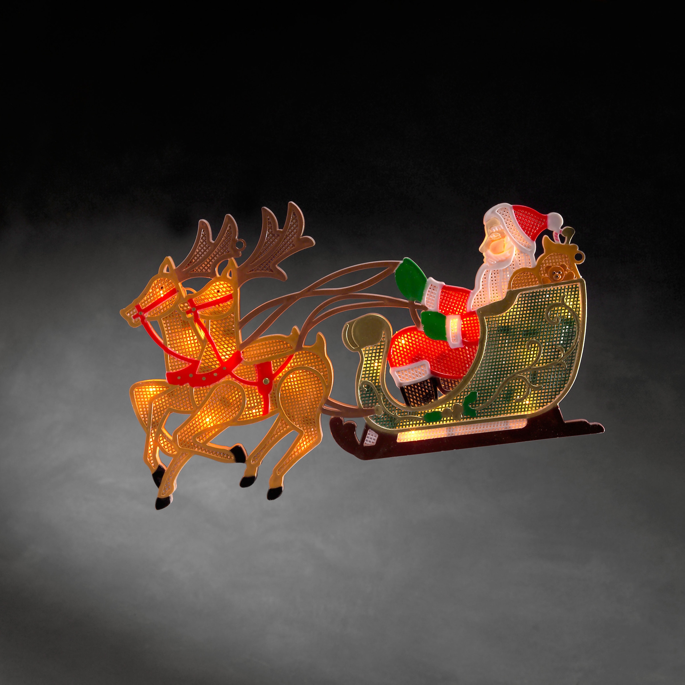 KONSTSMIDE LED OTTO Fensterbild Weihnachtsmann Online Rentier flammig-flammig, LED im »Weihnachtsdeko«, 20 Schlitten und Fensterbild, Shop mit