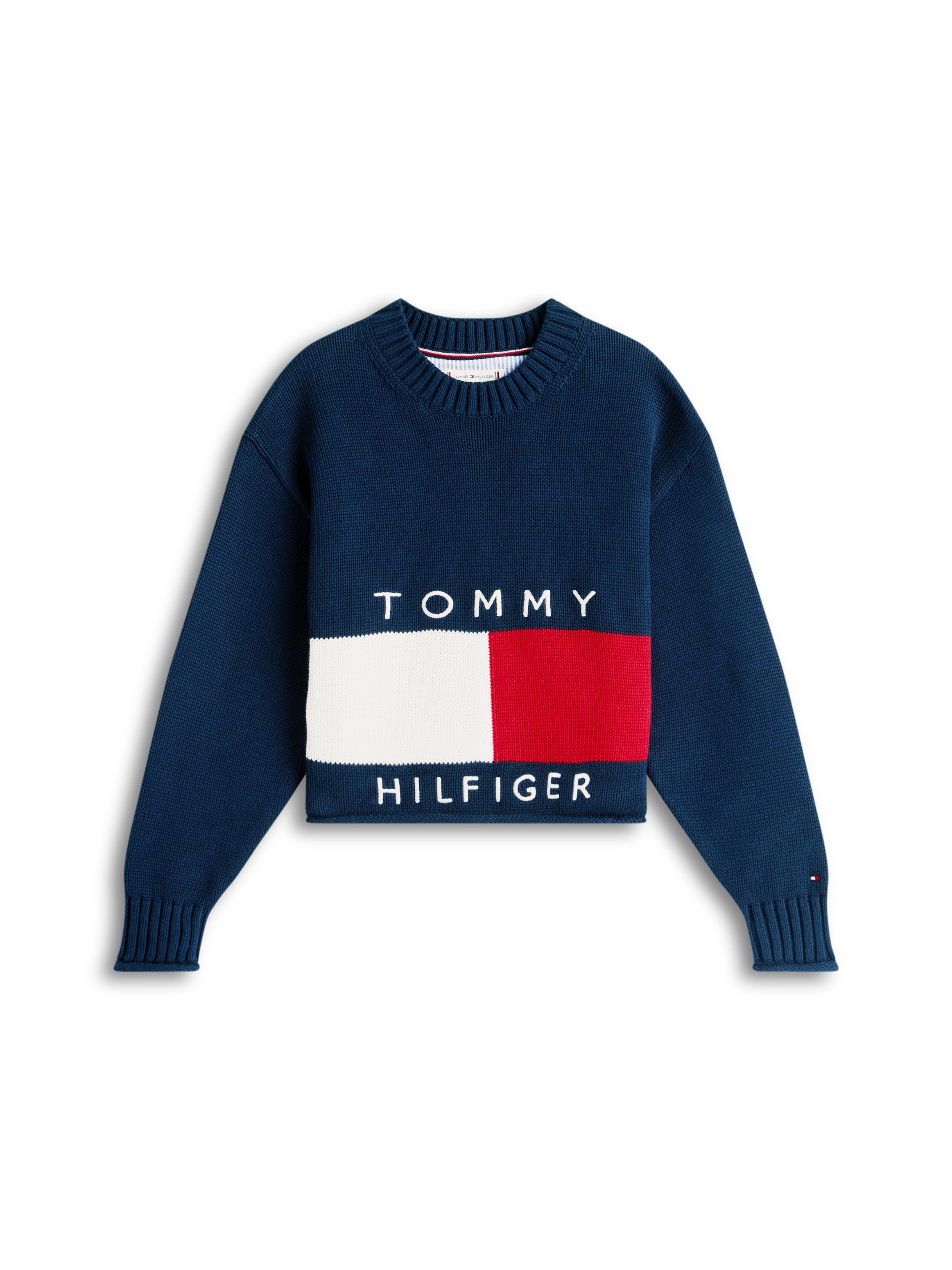 Tommy Hilfiger Strickpullover Kinder bis 16 Jahre, mit Rundhalsausschnitt