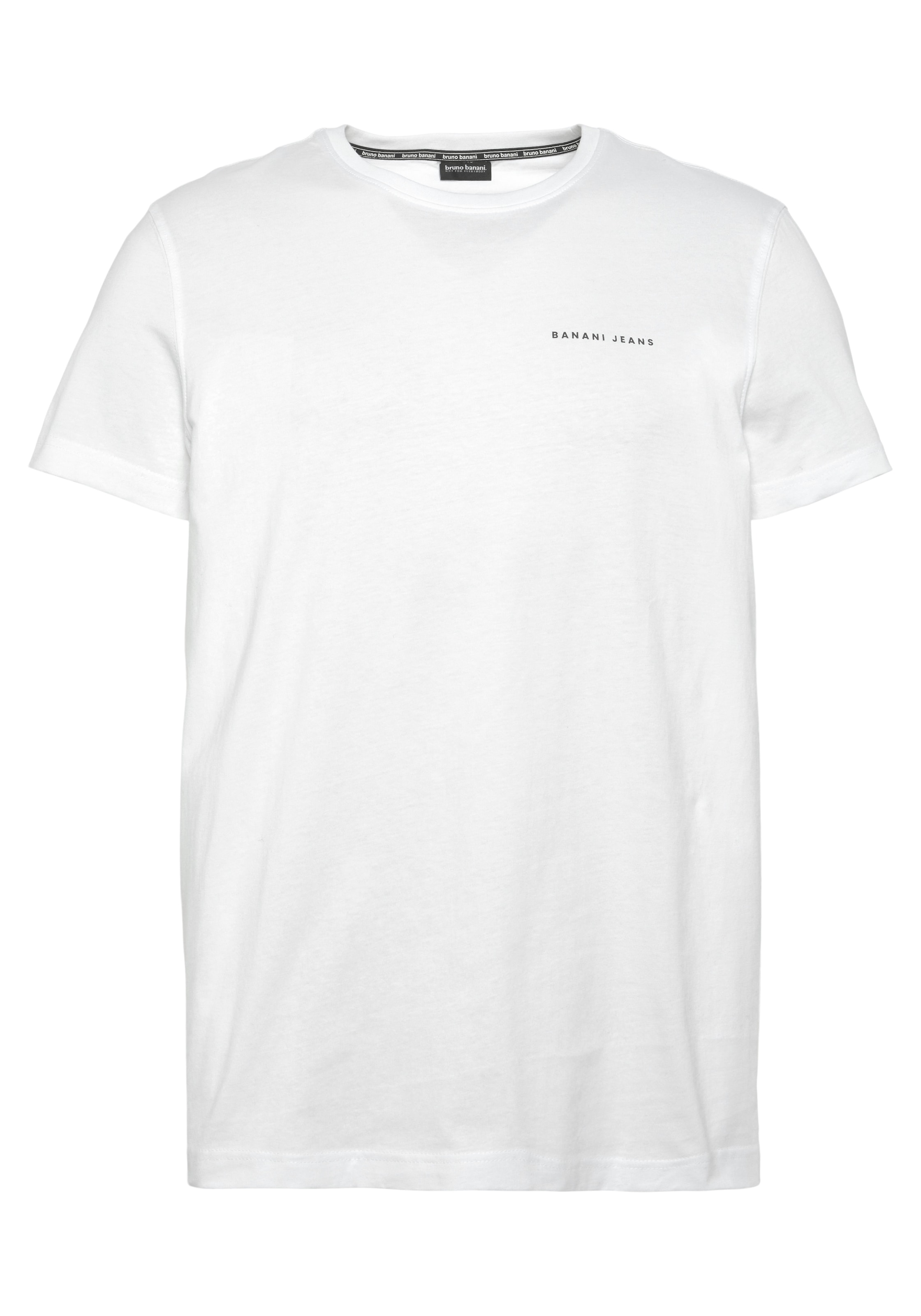 Bruno Banani T-Shirt, schmal geschnitten, mit Print, Rundhalsausschnitt, aus Baumwolle