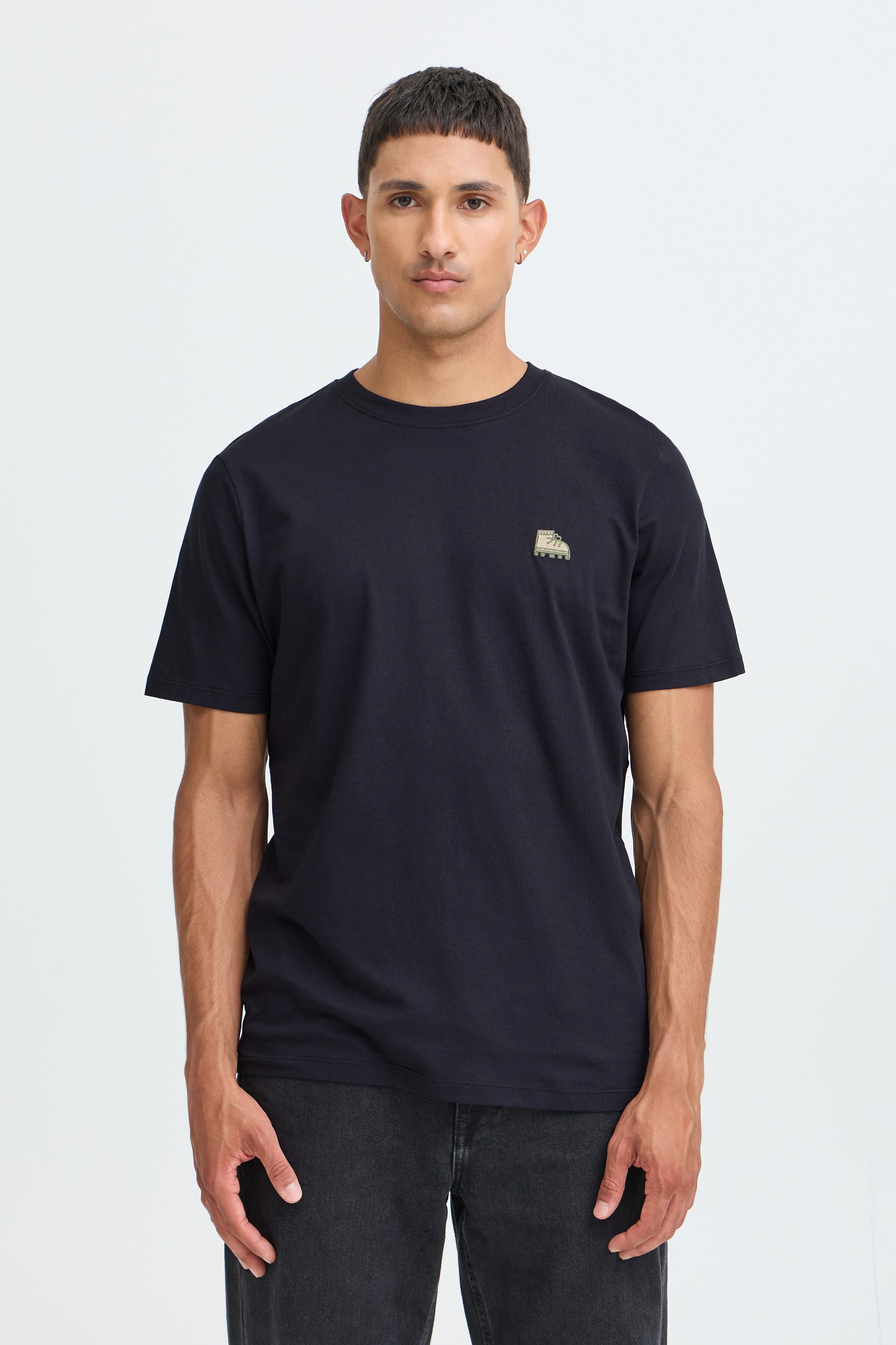 Blend Rundhalsshirt »BHLOGAN  S/S EMB TEE« Baumwolle, regular fit