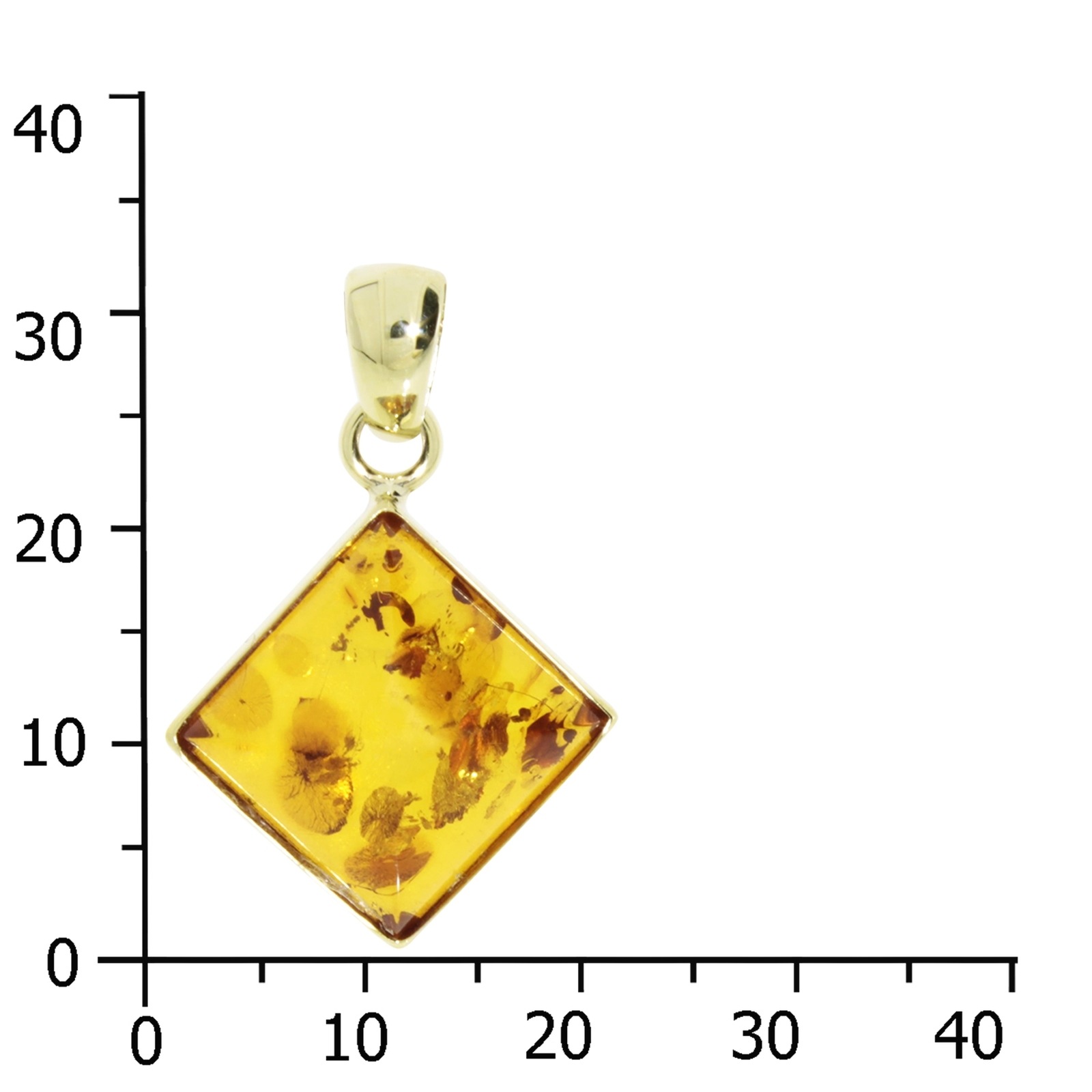 OSTSEE-SCHMUCK Kettenanhänger »- Classic 14 x 14 mm - Gold 333/000 - Bernstein«