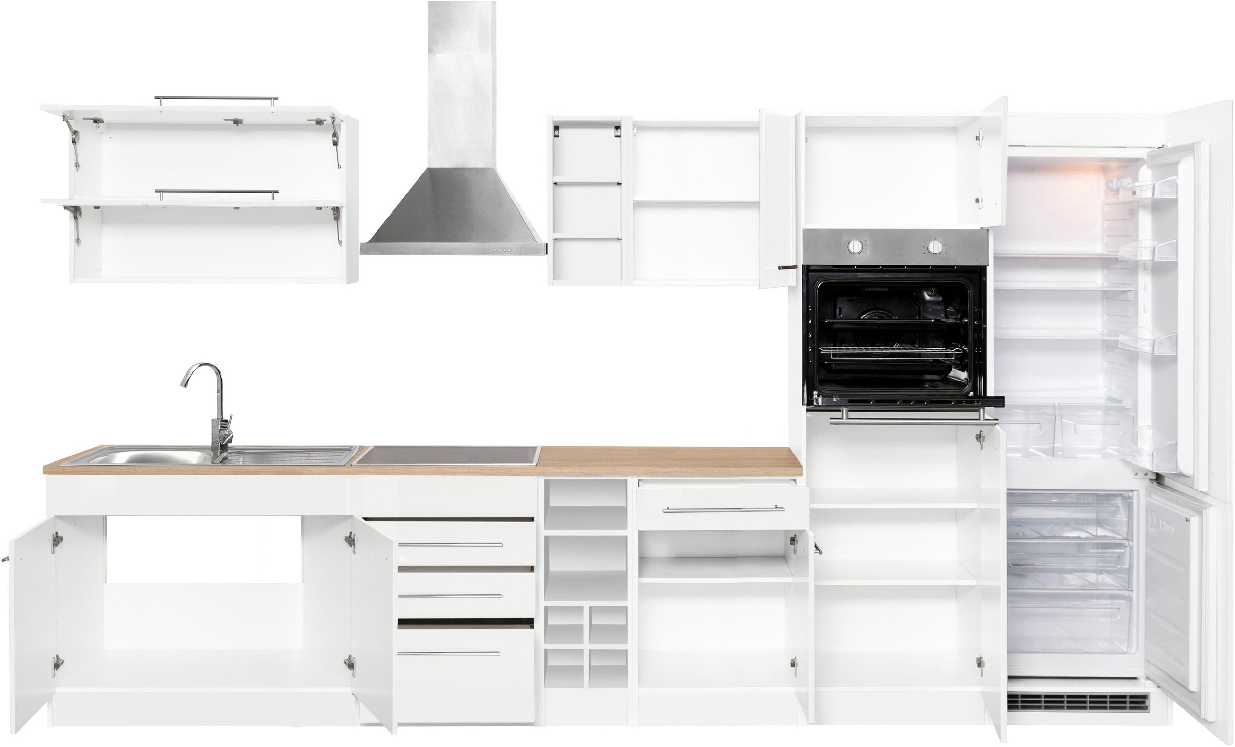 KOCHSTATION Küchenzeile »KS-Eton« ohne E-Geräte, Breite 360 cm