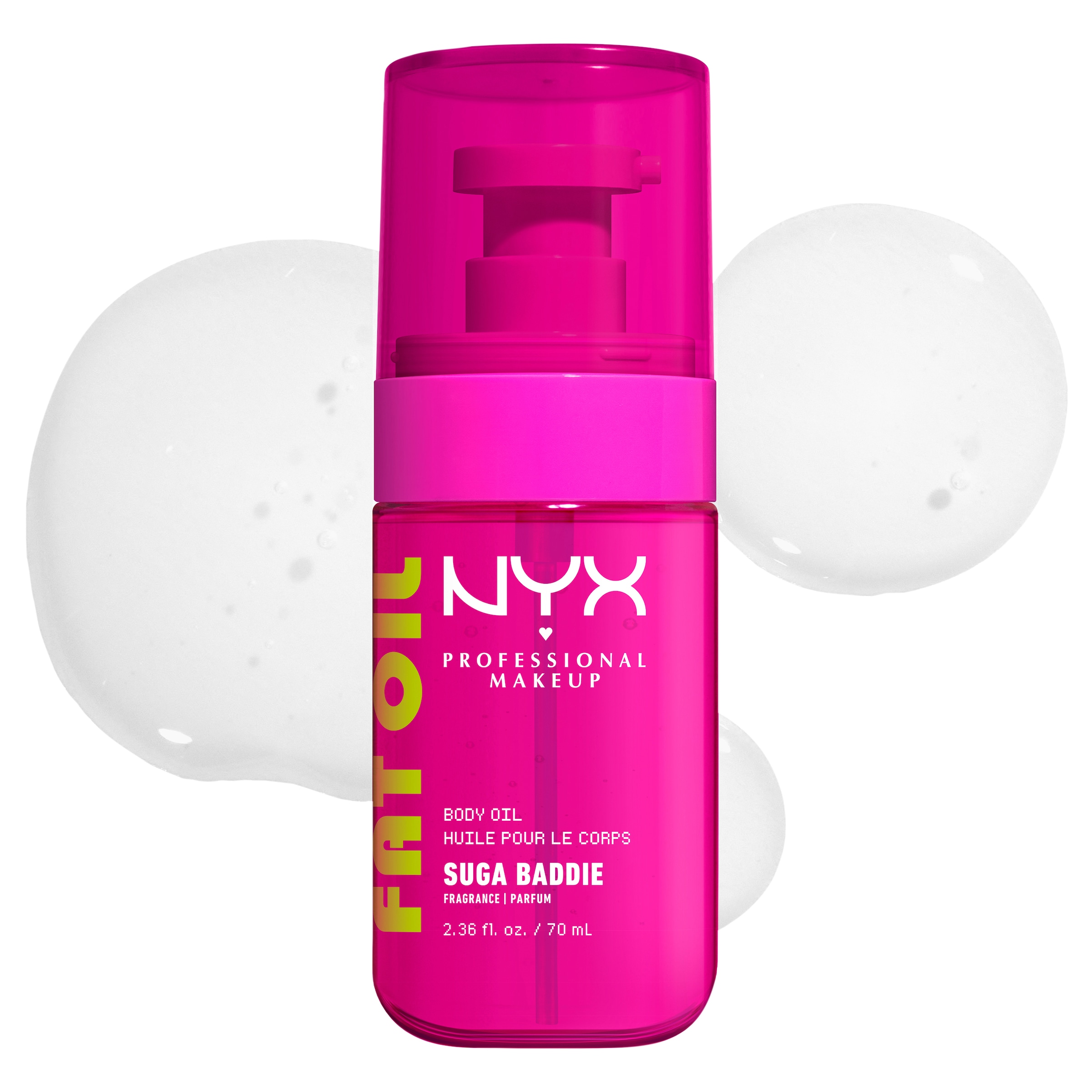 NYX PROFESSIONAL MAKEUP Körperöl »FAT OIL BODY OIL SUGA BADDIE« für strahlenden Glow am Körper, duftet nach Vanilla & Cream