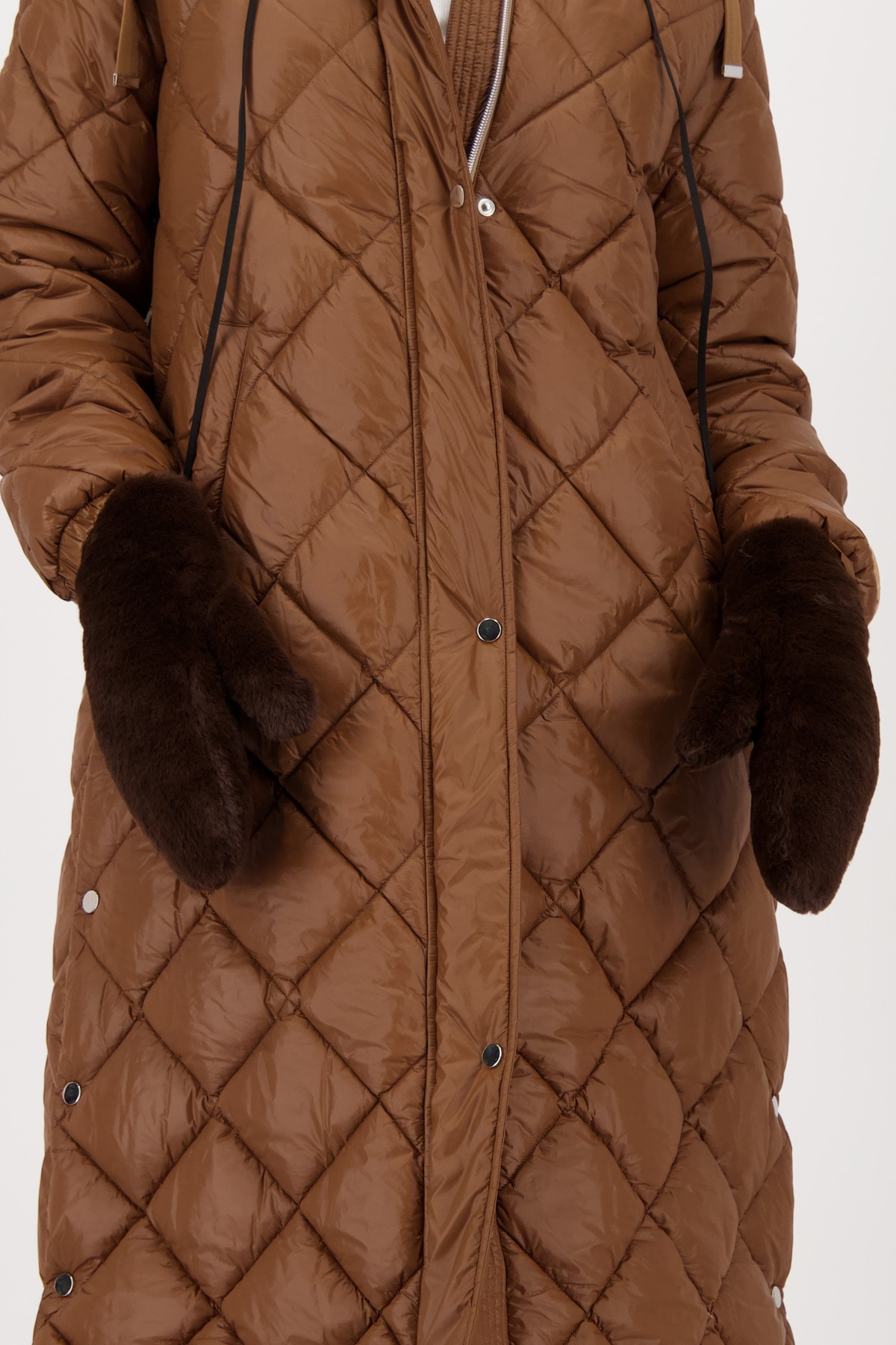 Monari Fäustlinge , Regular fit mit Fellimitat